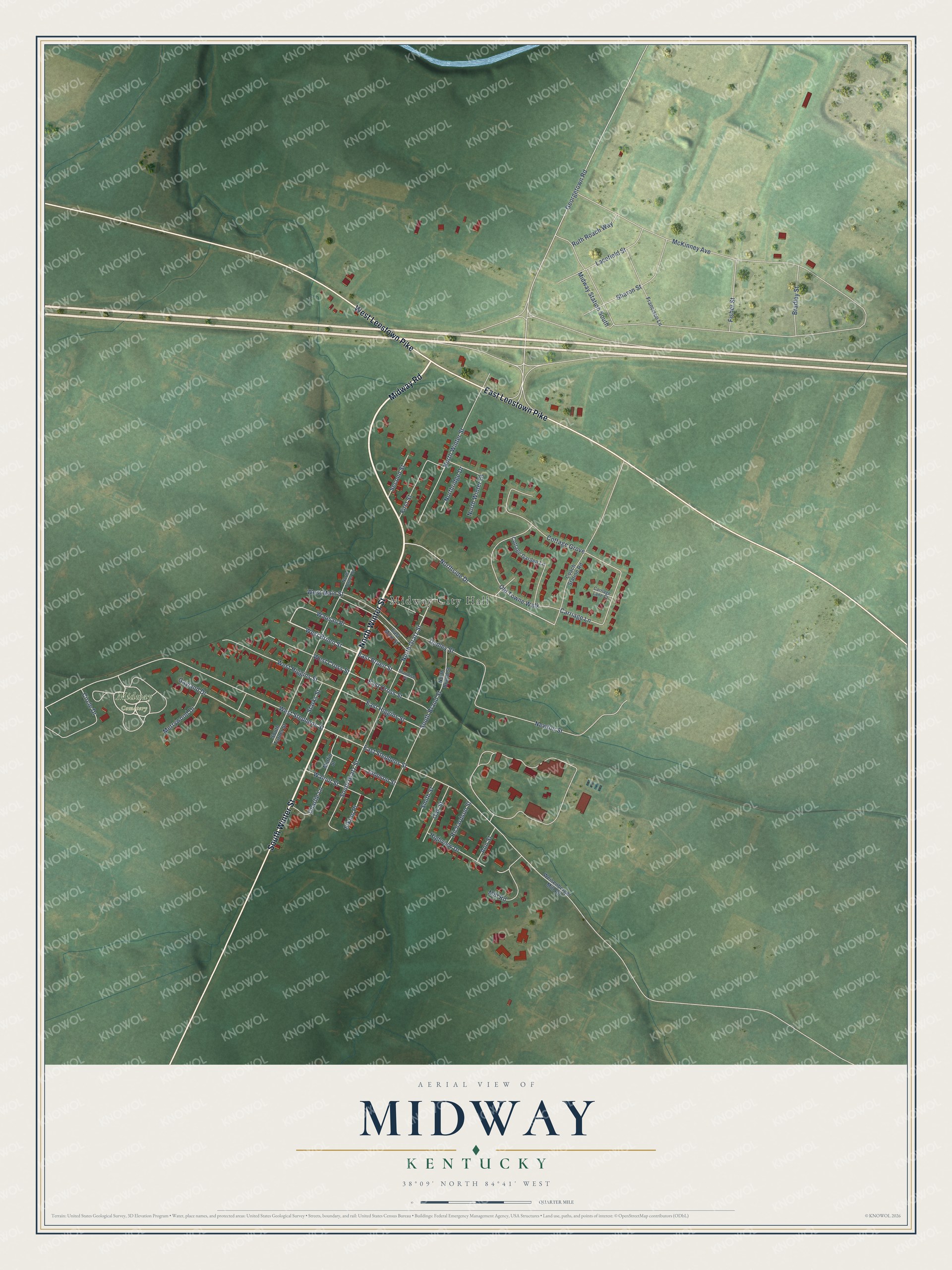Watermarked full-map preview of Midway, Kentucky
