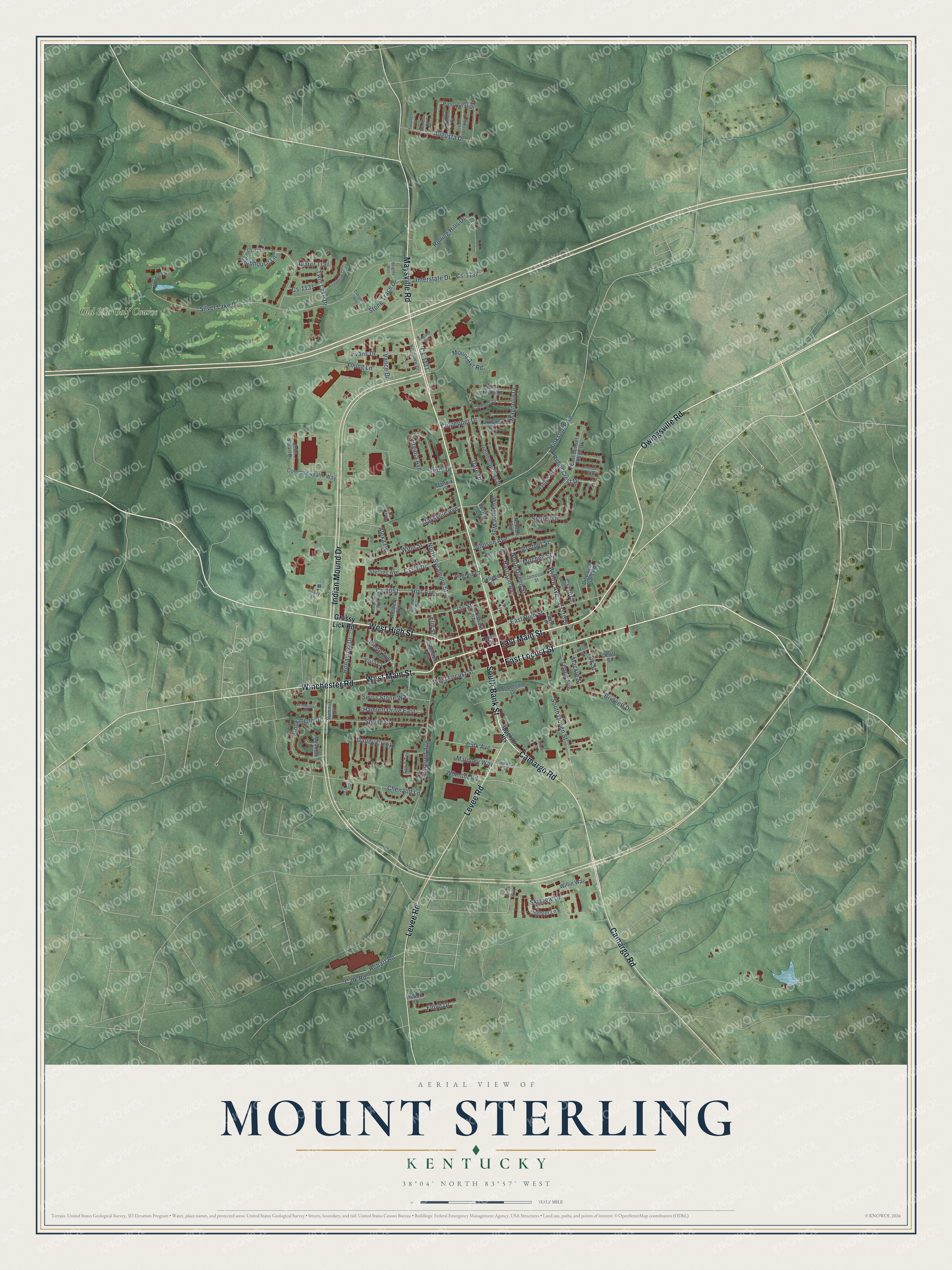 Watermarked full-map preview of Mount Sterling, Kentucky