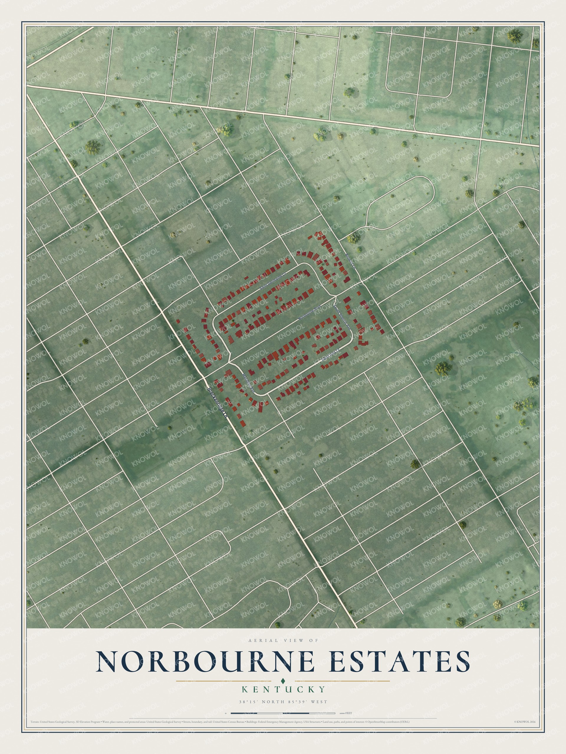 Watermarked full-map preview of Norbourne Estates, Kentucky