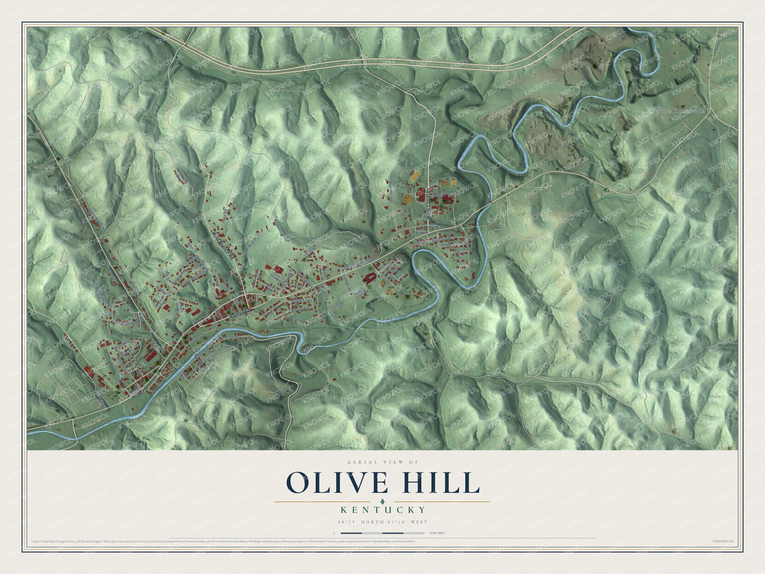 Watermarked full-map preview of Olive Hill, Kentucky