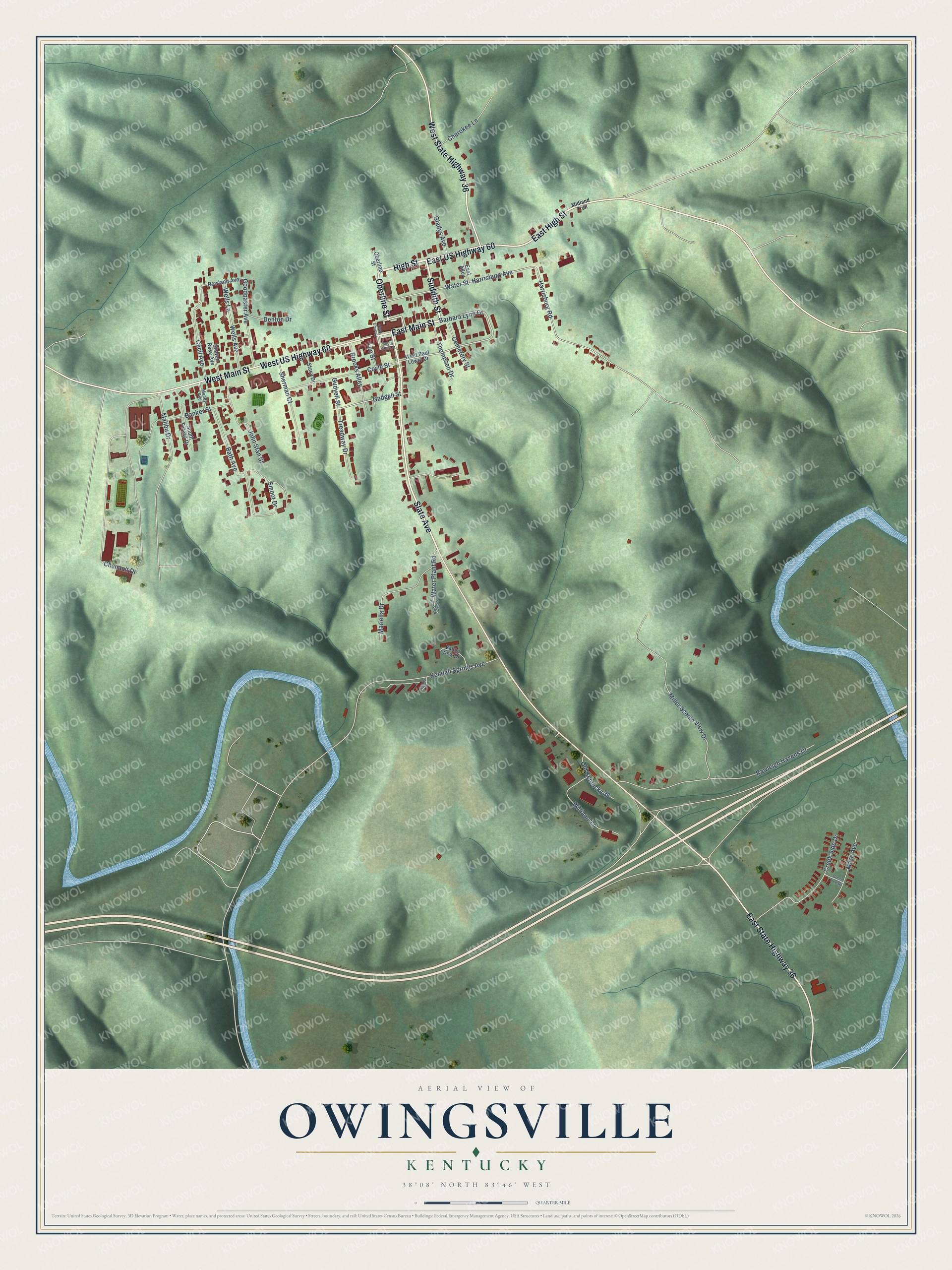 Watermarked full-map preview of Owingsville, Kentucky