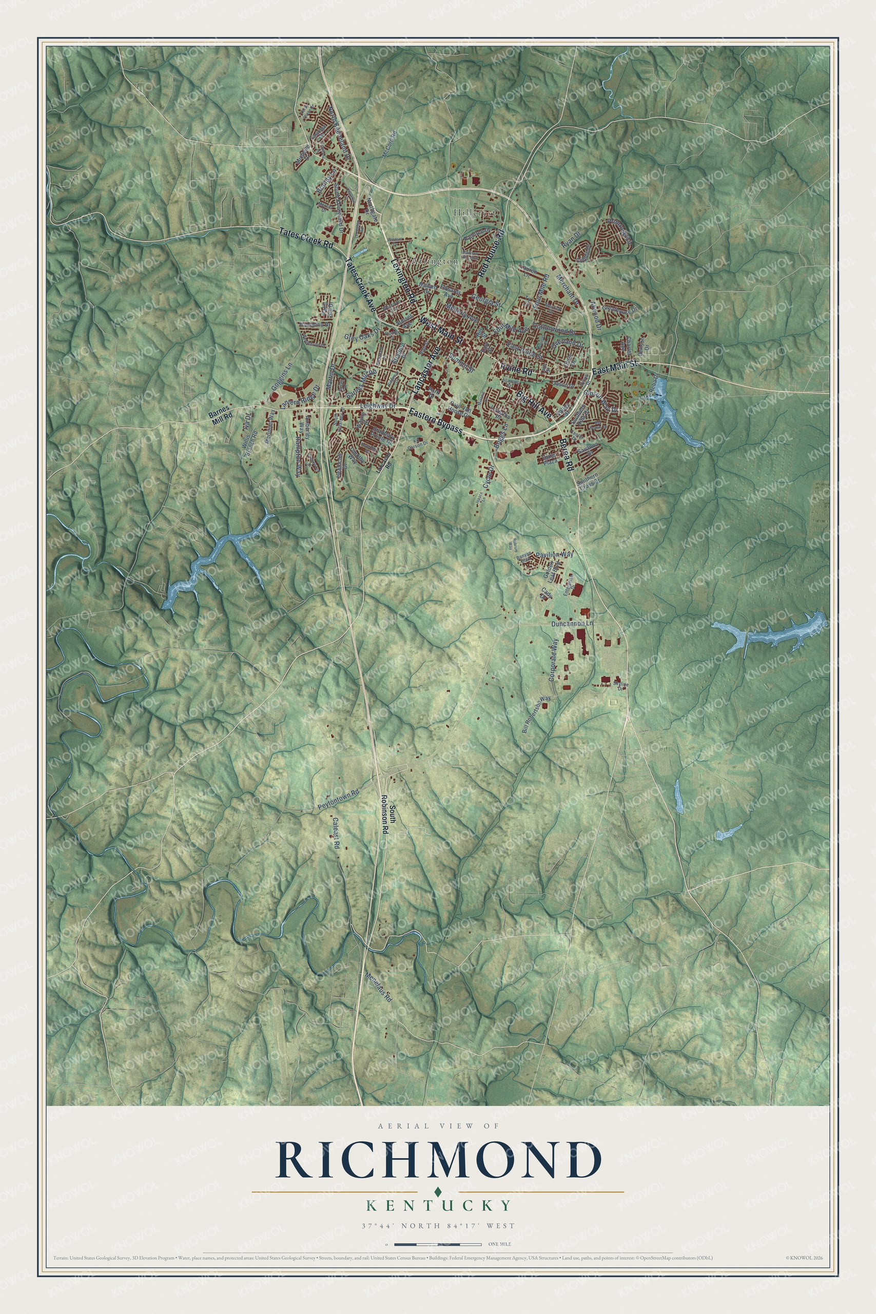Watermarked full-map preview of Richmond, Kentucky