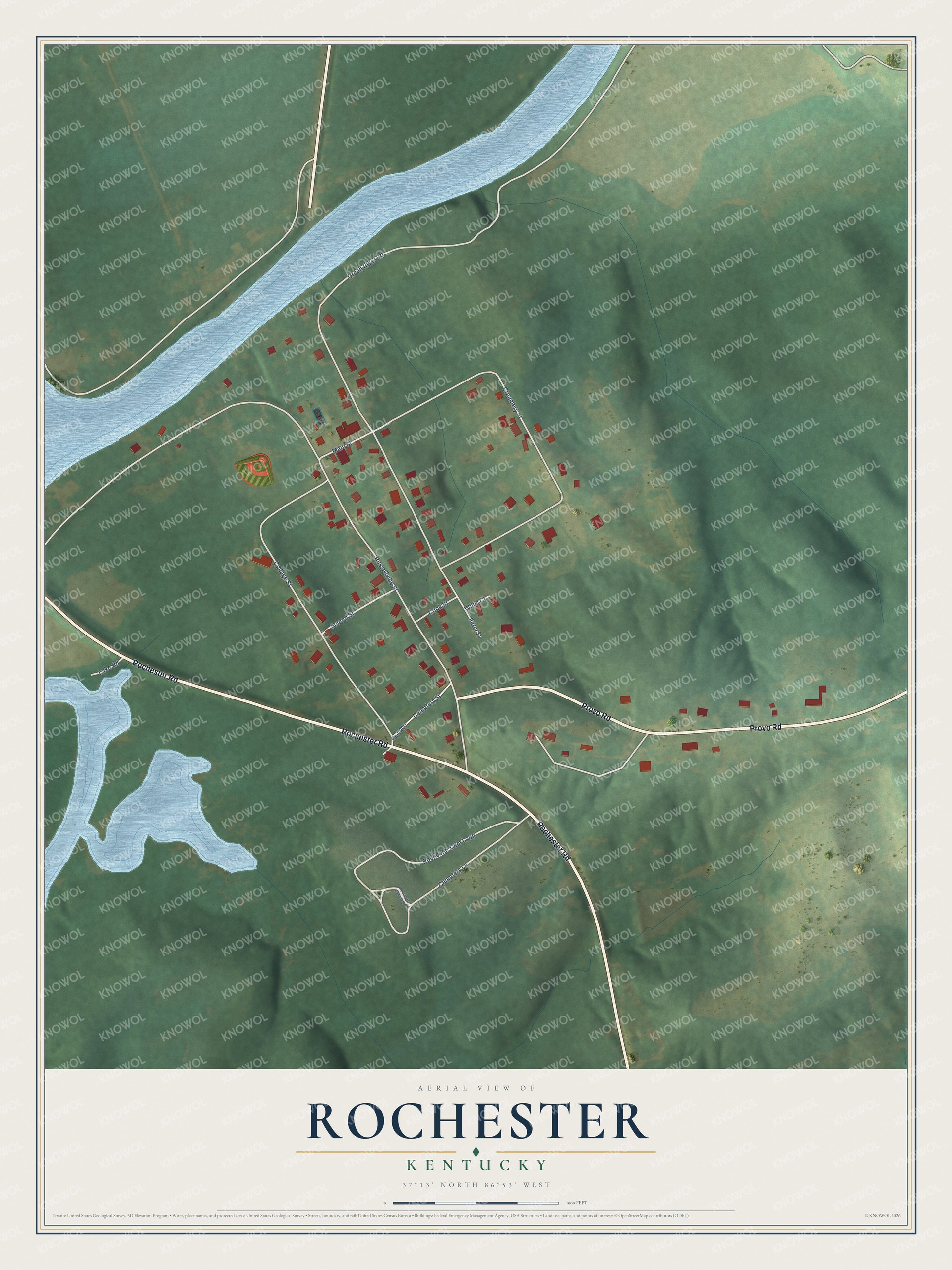 Watermarked full-map preview of Rochester, Kentucky