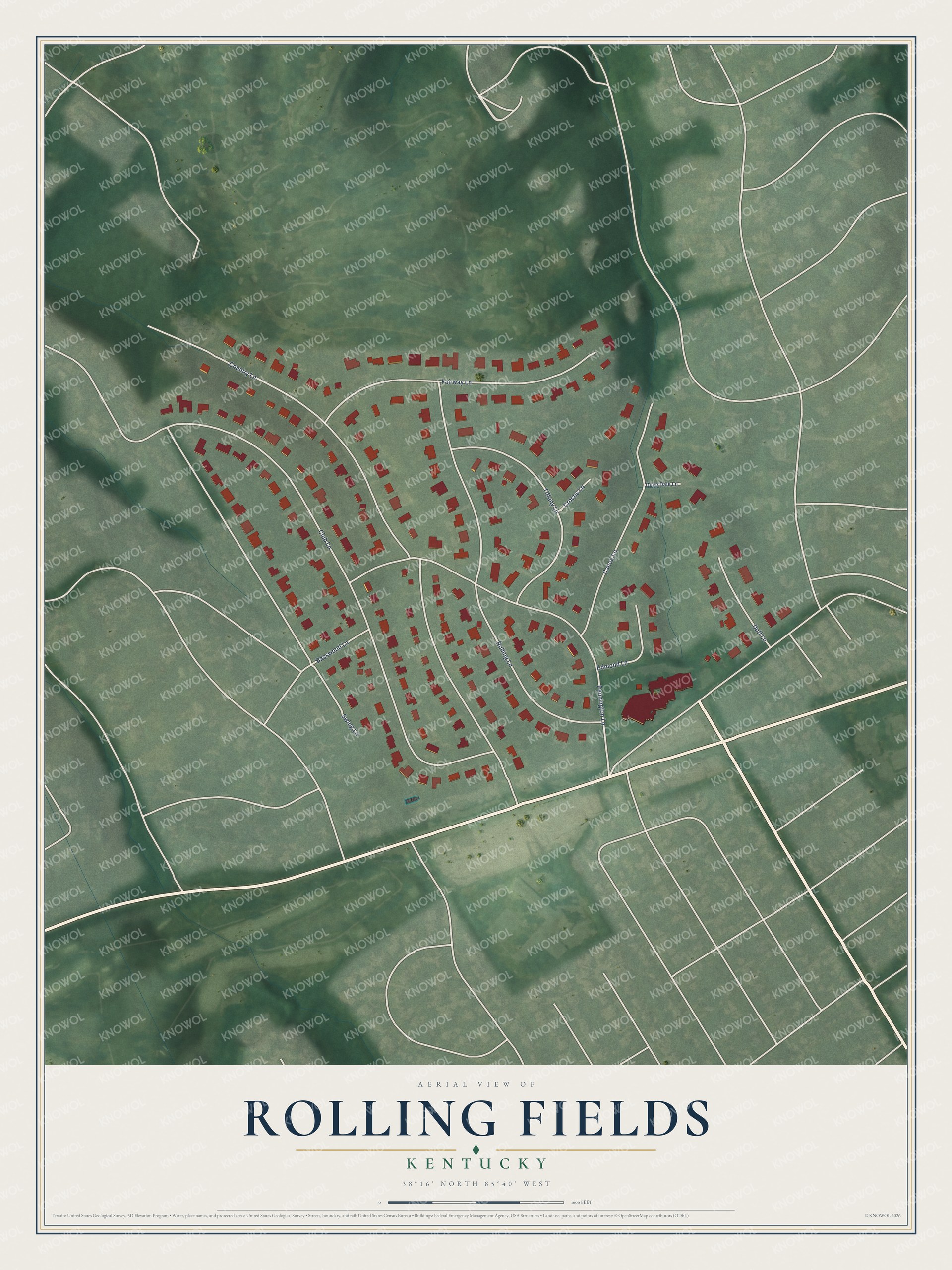 Watermarked full-map preview of Rolling Fields, Kentucky
