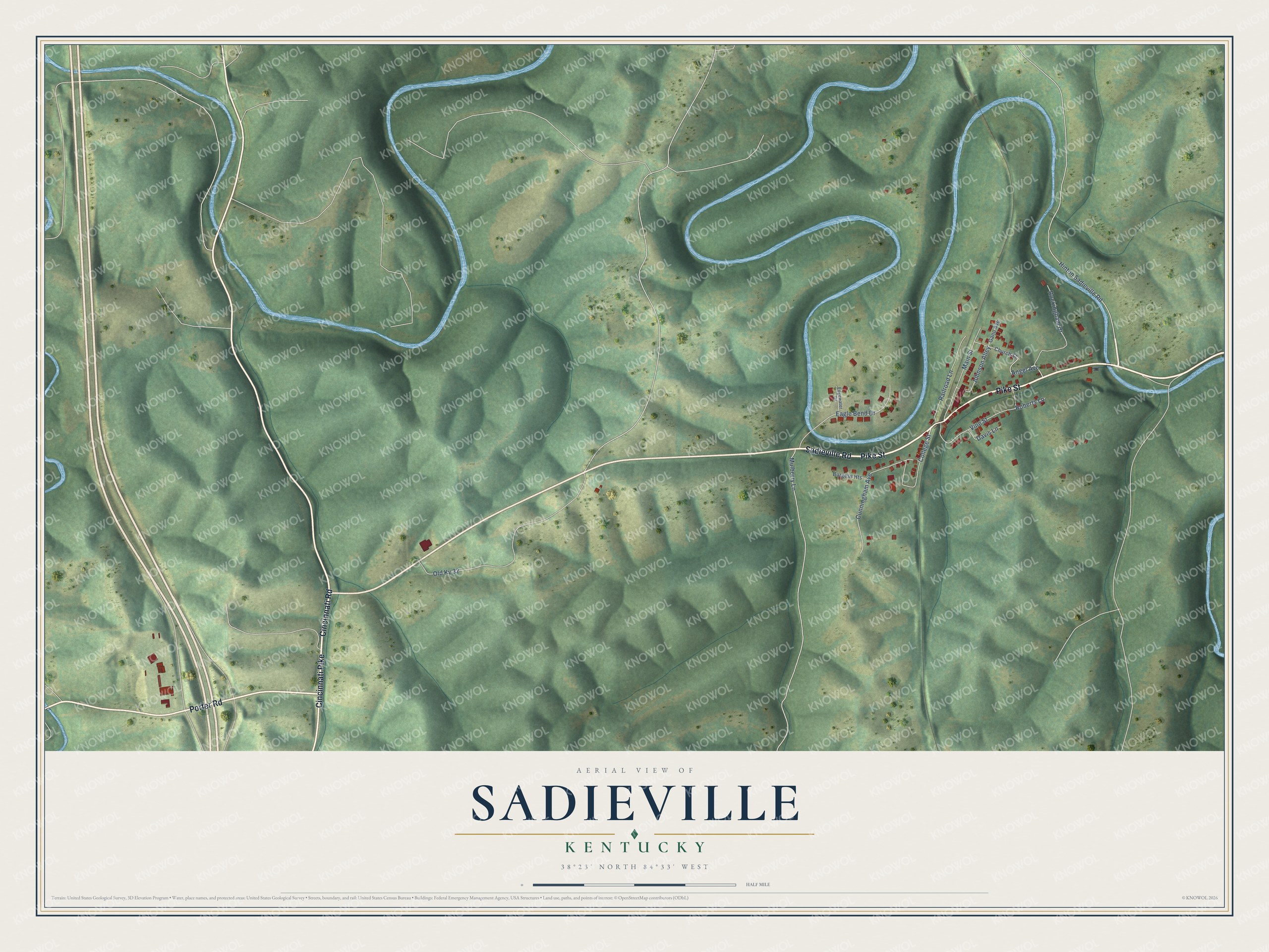 Watermarked full-map preview of Sadieville, Kentucky