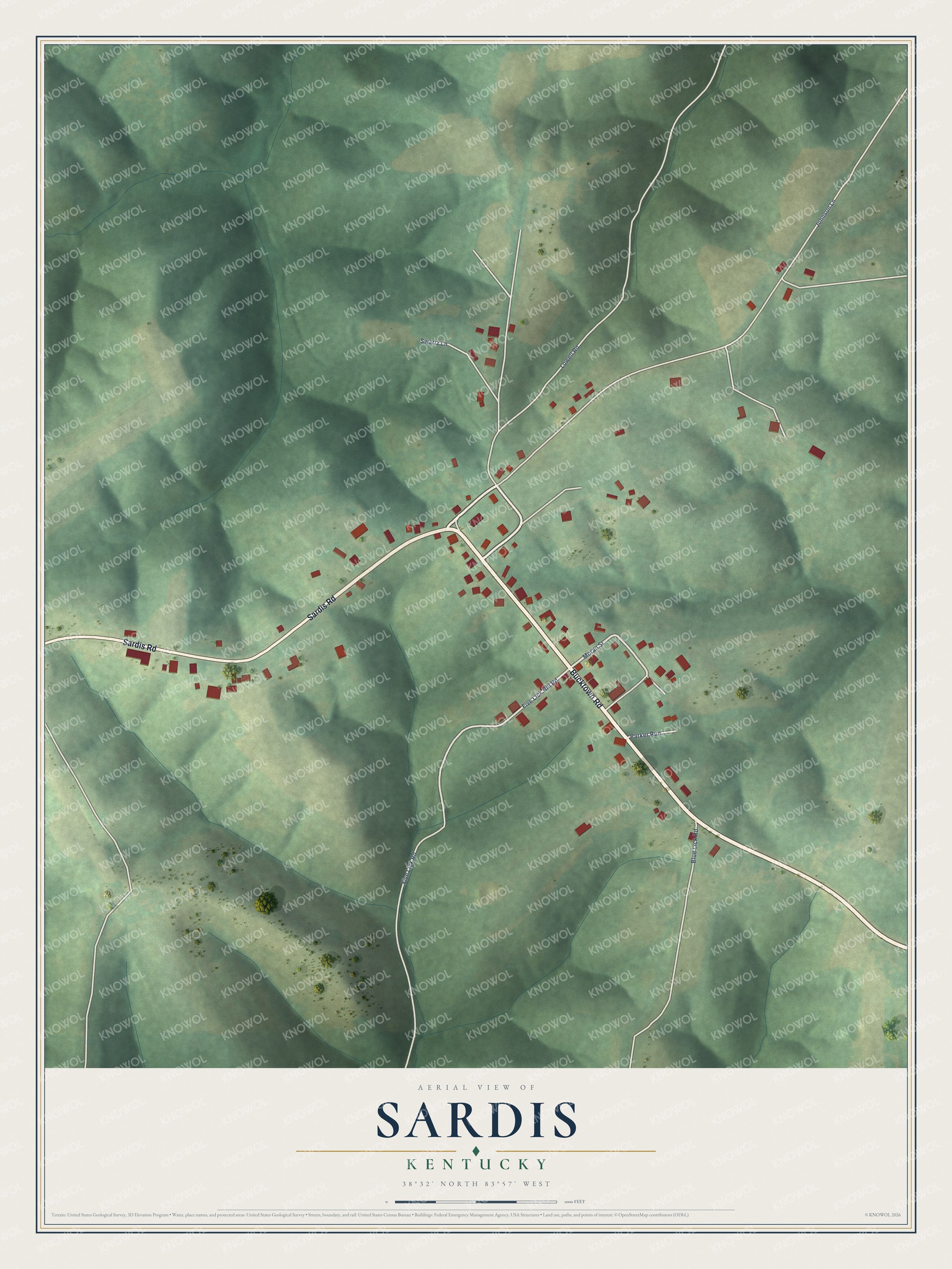 Watermarked full-map preview of Sardis, Kentucky