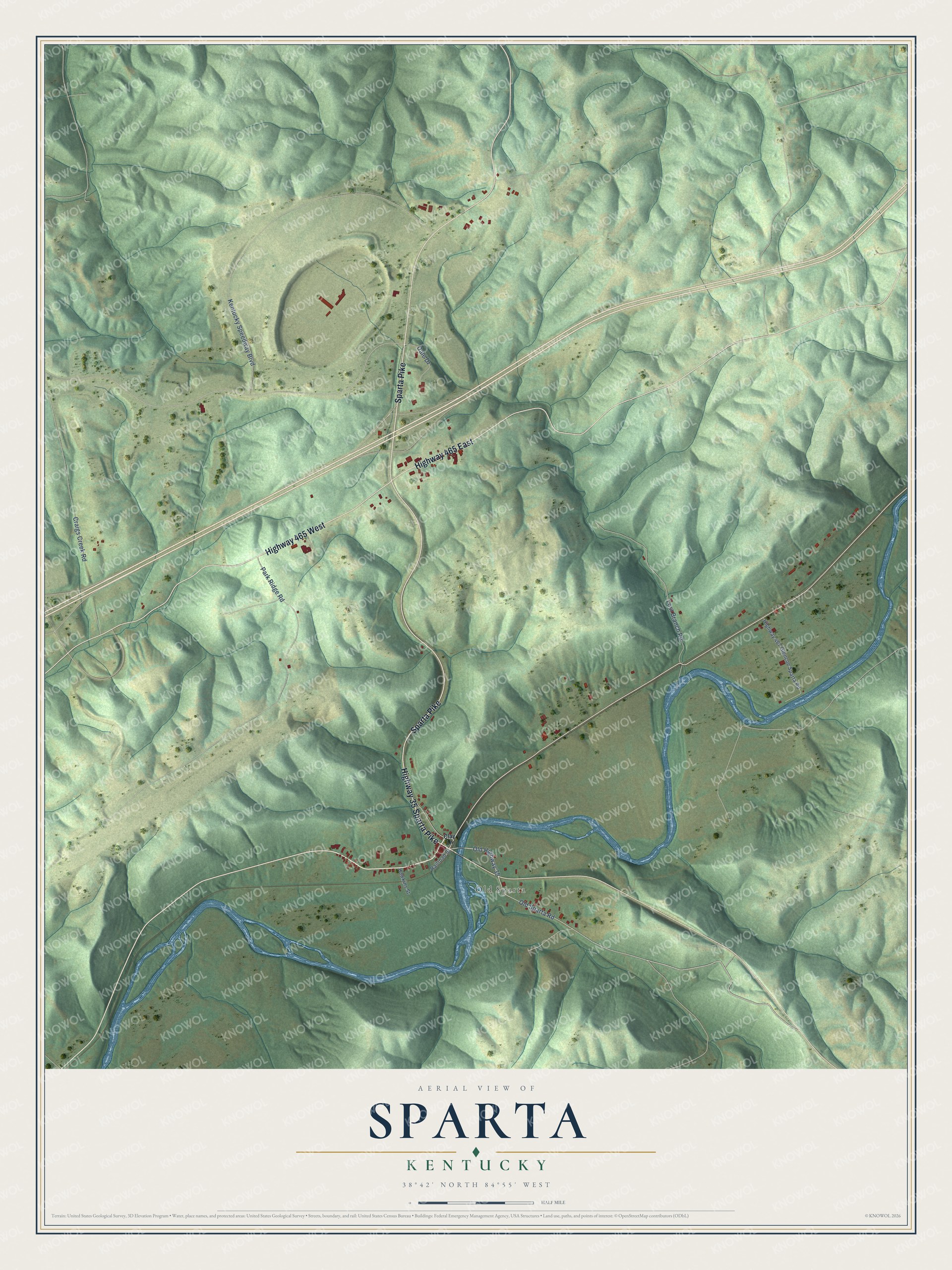 Watermarked full-map preview of Sparta, Kentucky