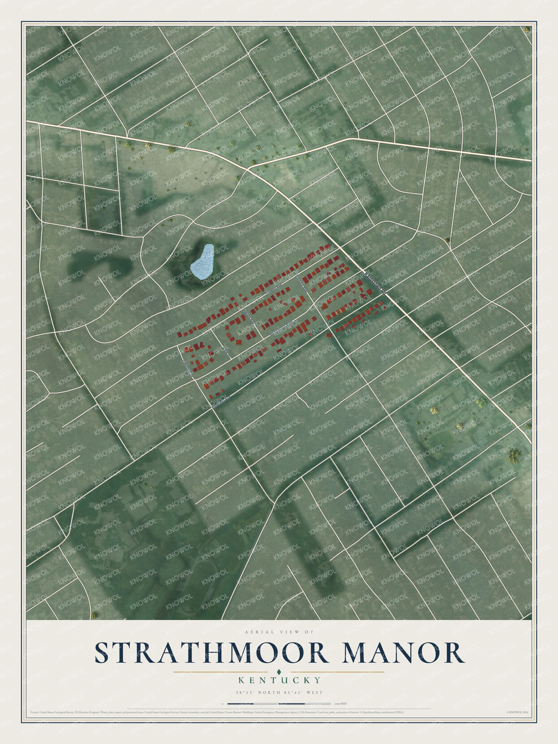 Watermarked full-map preview of Strathmoor Manor, Kentucky
