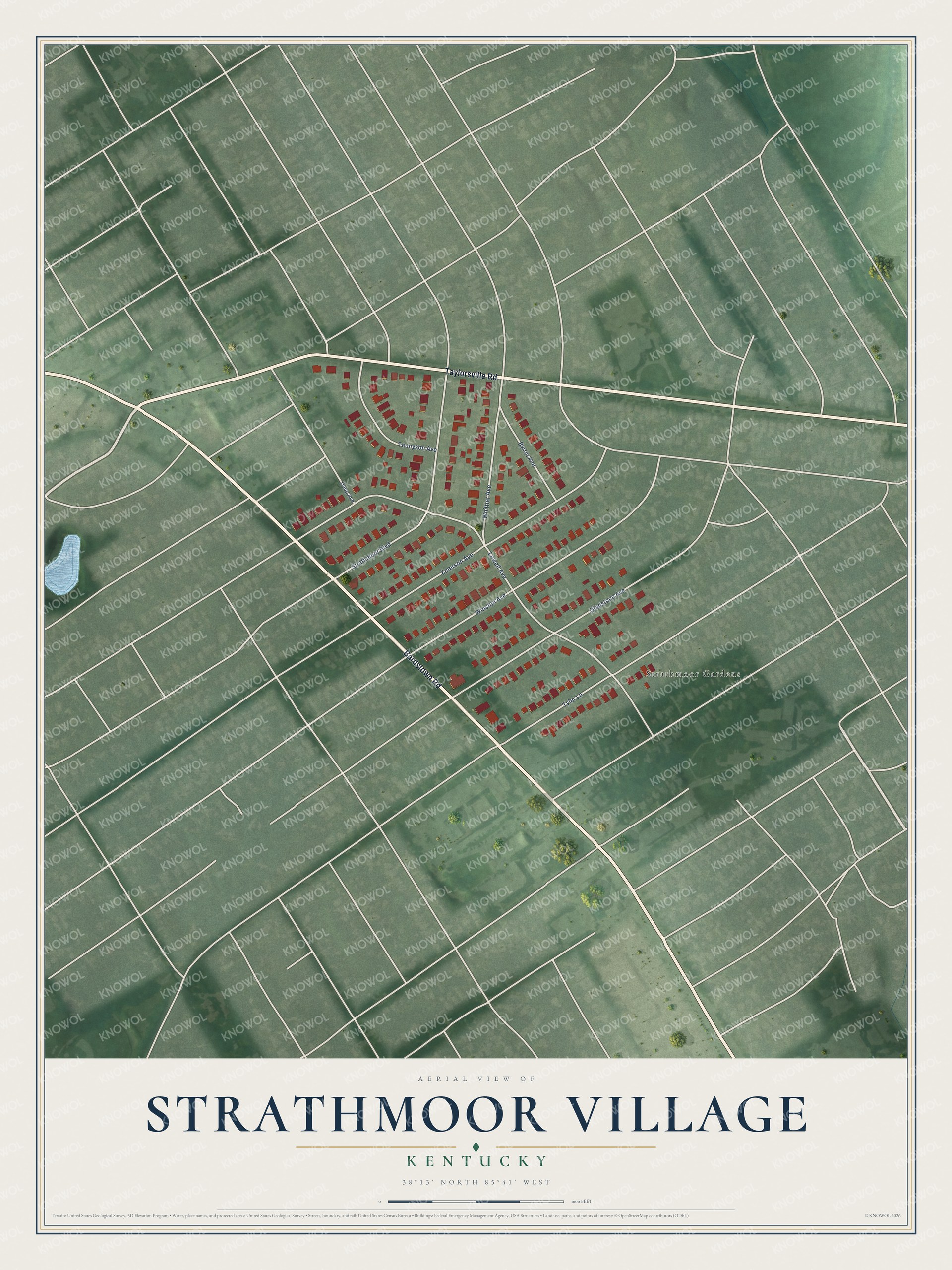Watermarked full-map preview of Strathmoor Village, Kentucky
