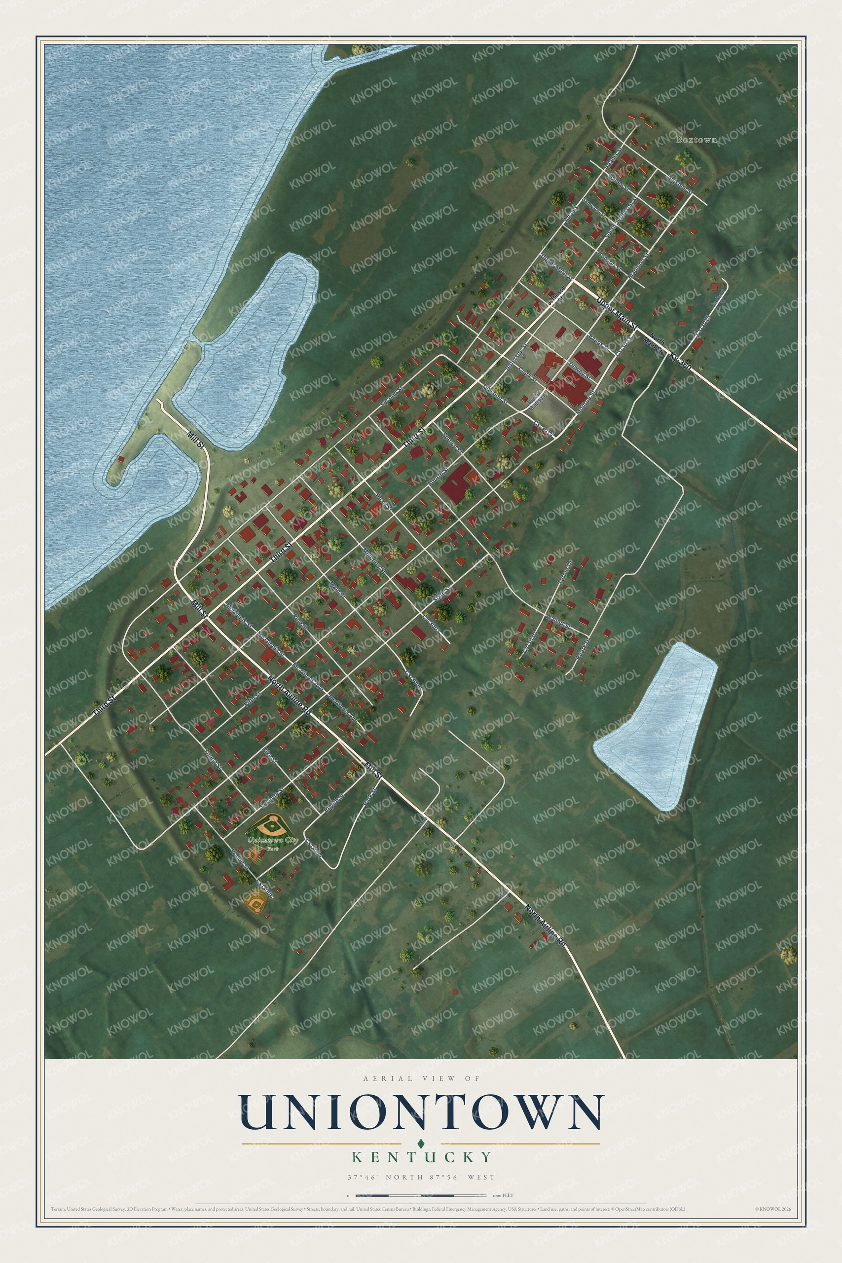 Watermarked full-map preview of Uniontown, Kentucky