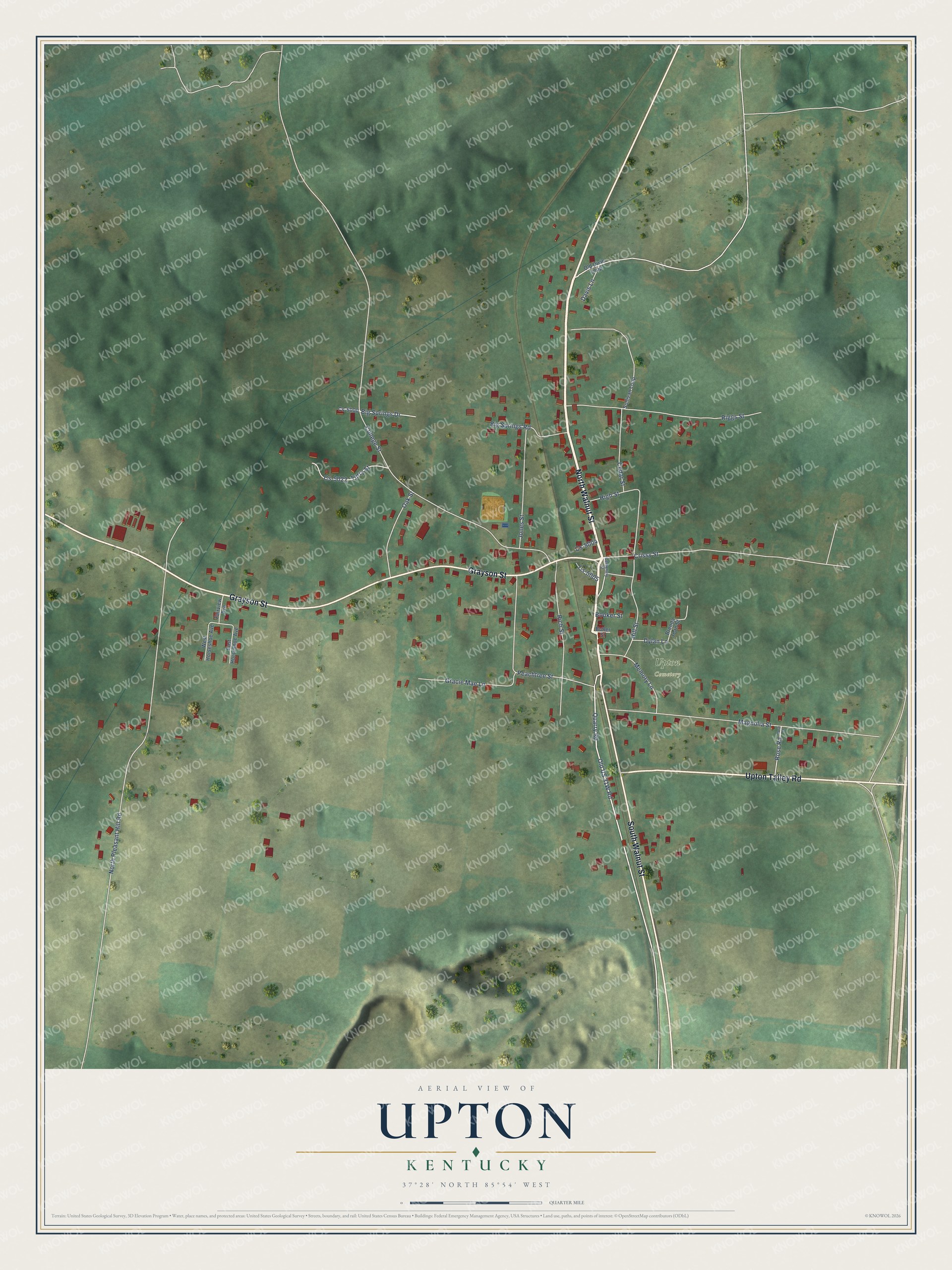 Watermarked full-map preview of Upton, Kentucky