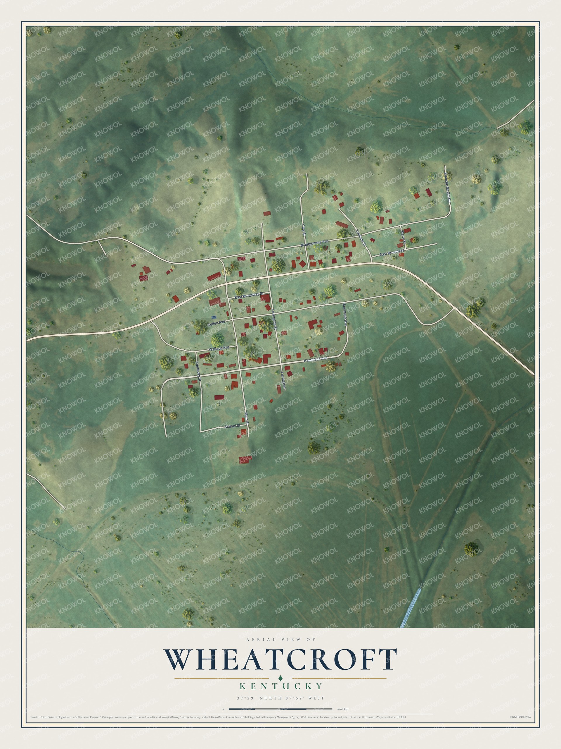 Watermarked full-map preview of Wheatcroft, Kentucky