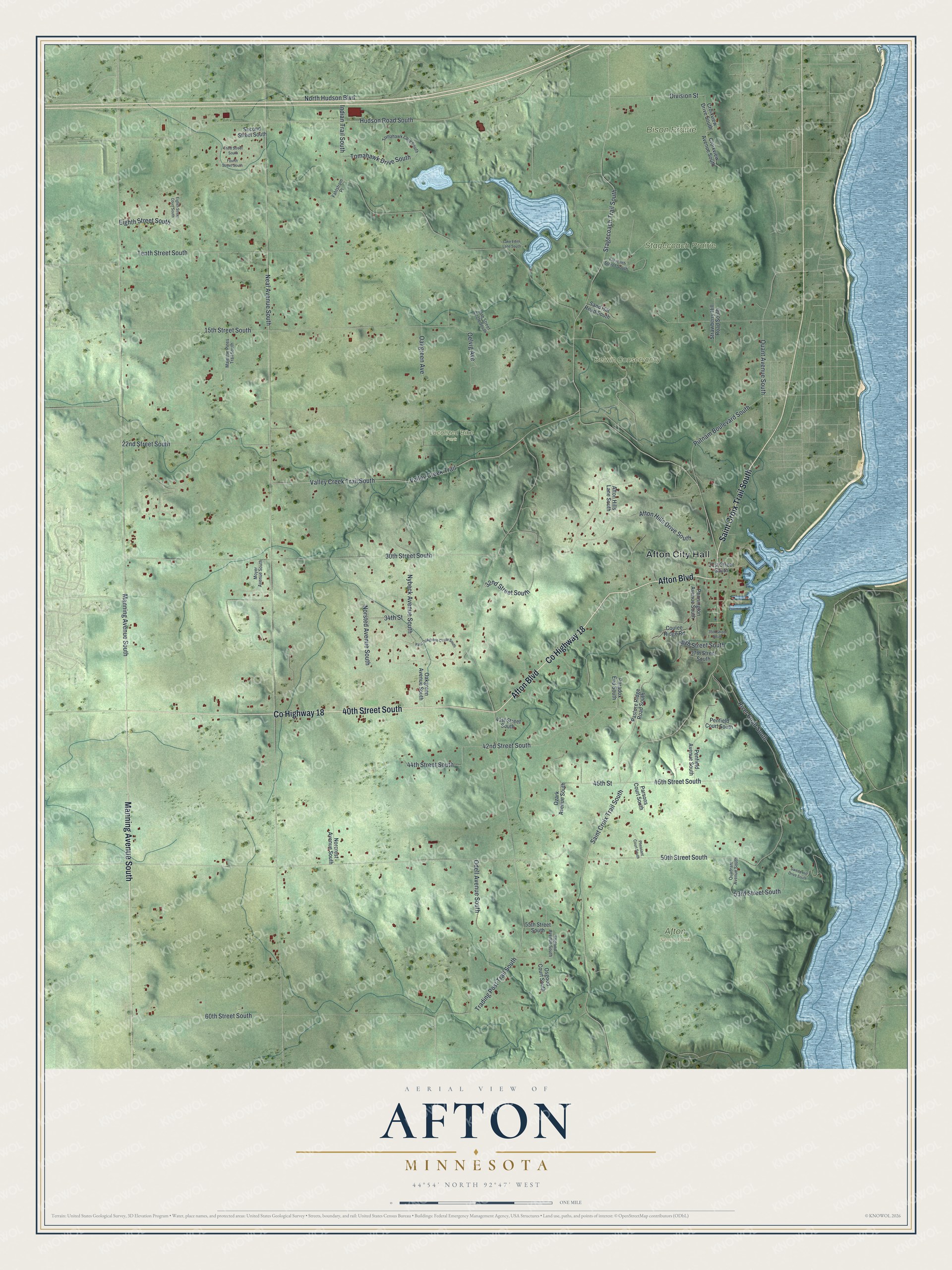 Watermarked full-map preview of Afton, Minnesota