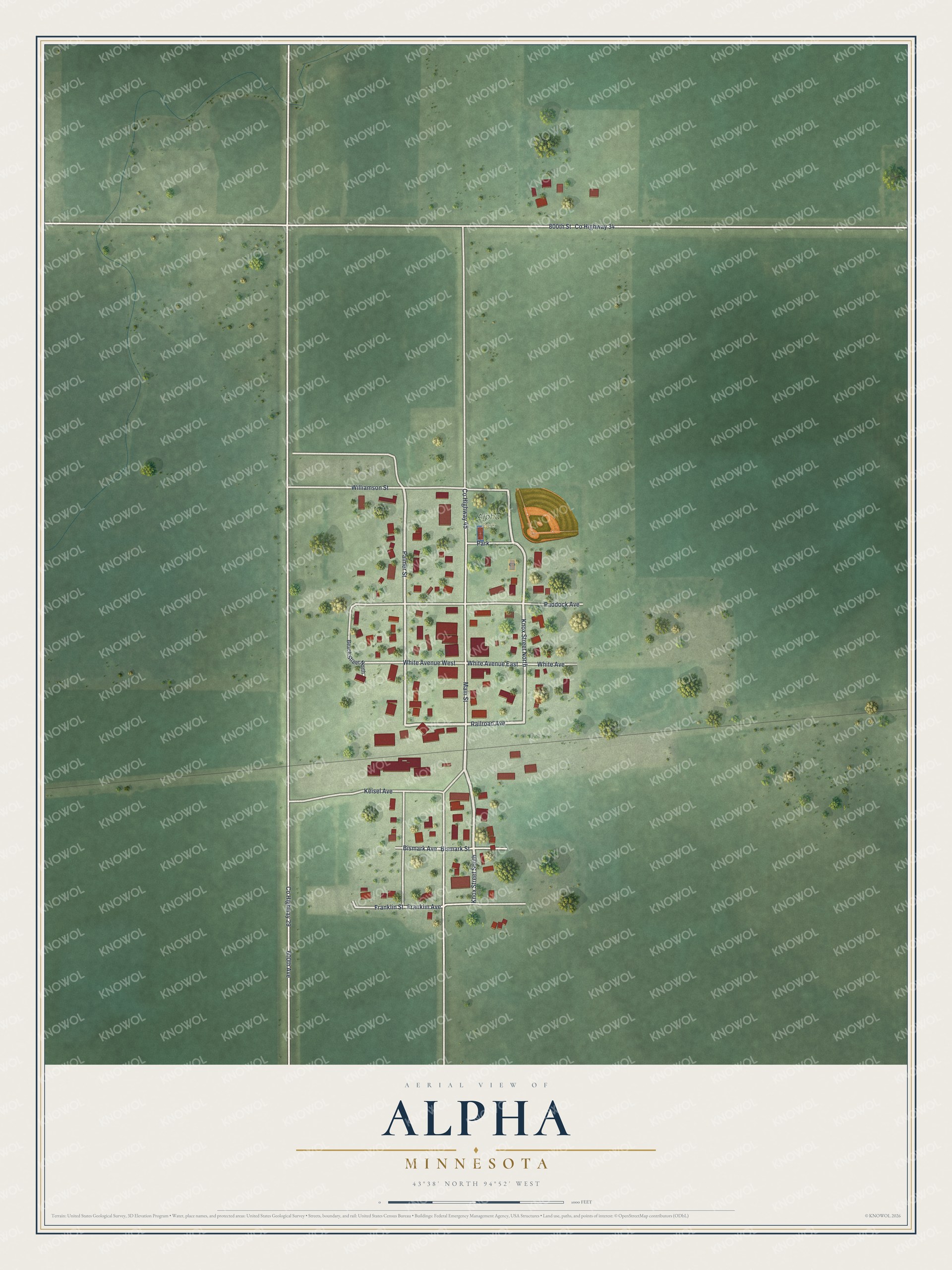 Watermarked full-map preview of Alpha, Minnesota