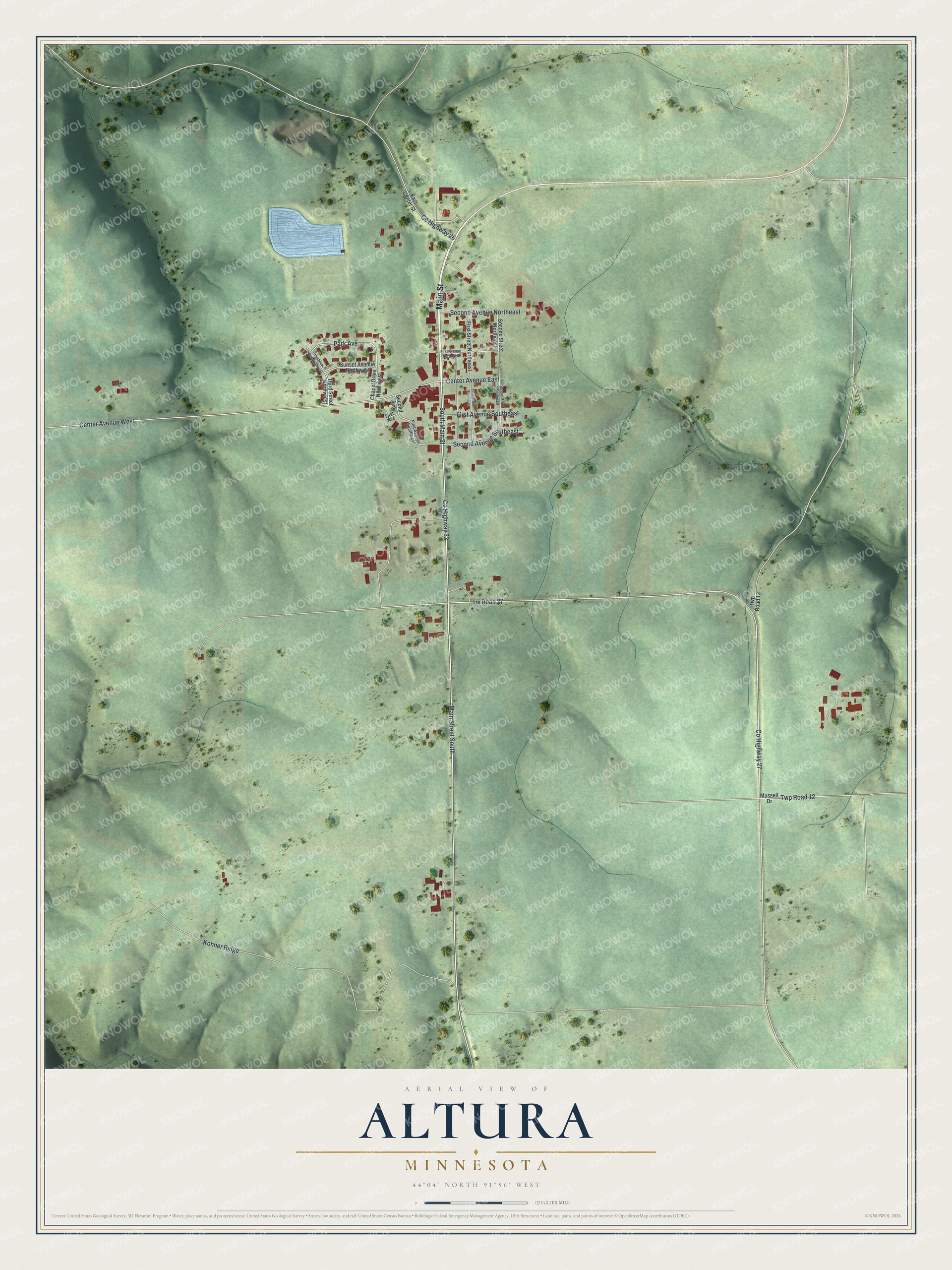 Watermarked full-map preview of Altura, Minnesota
