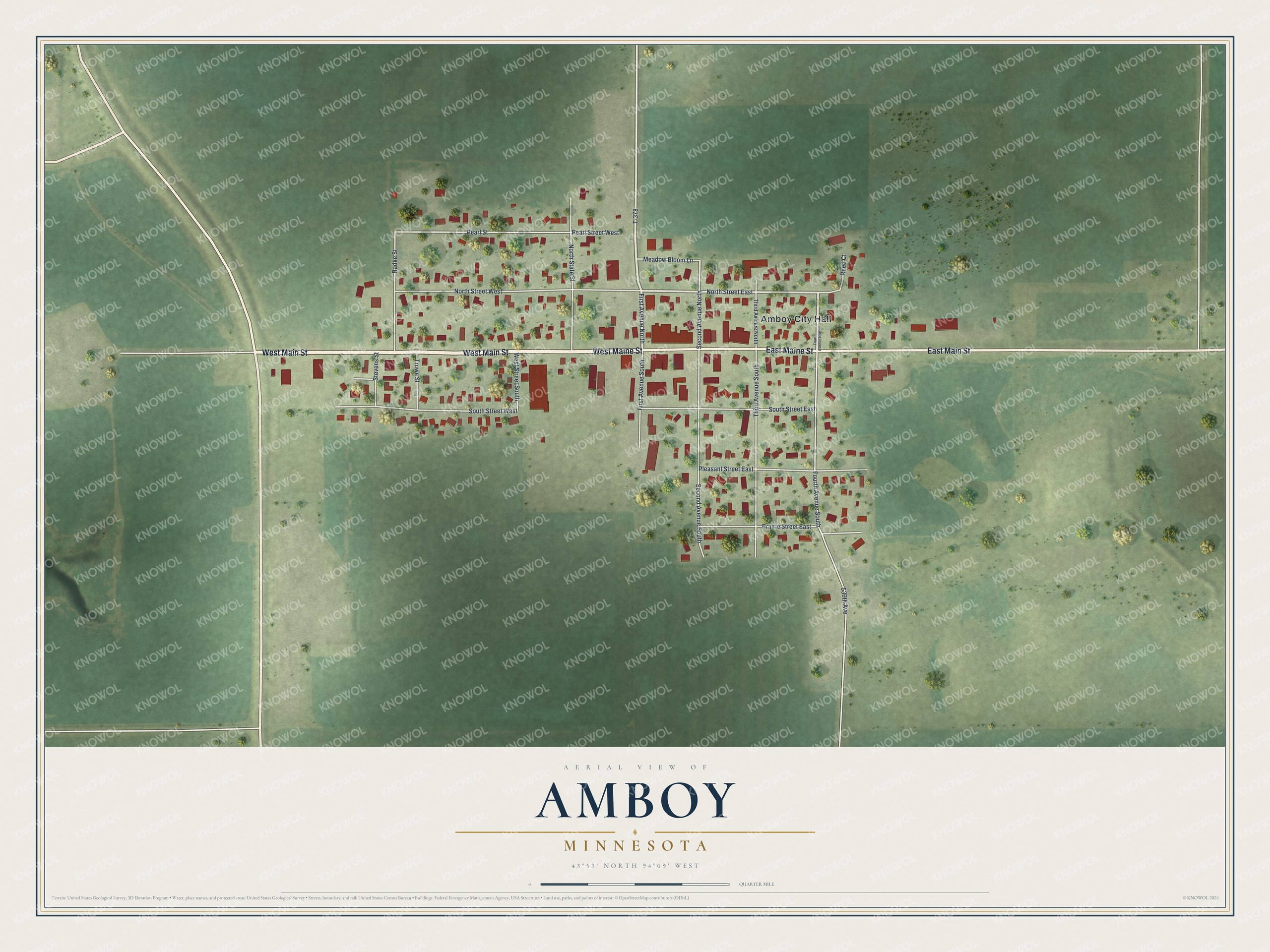 Watermarked full-map preview of Amboy, Minnesota