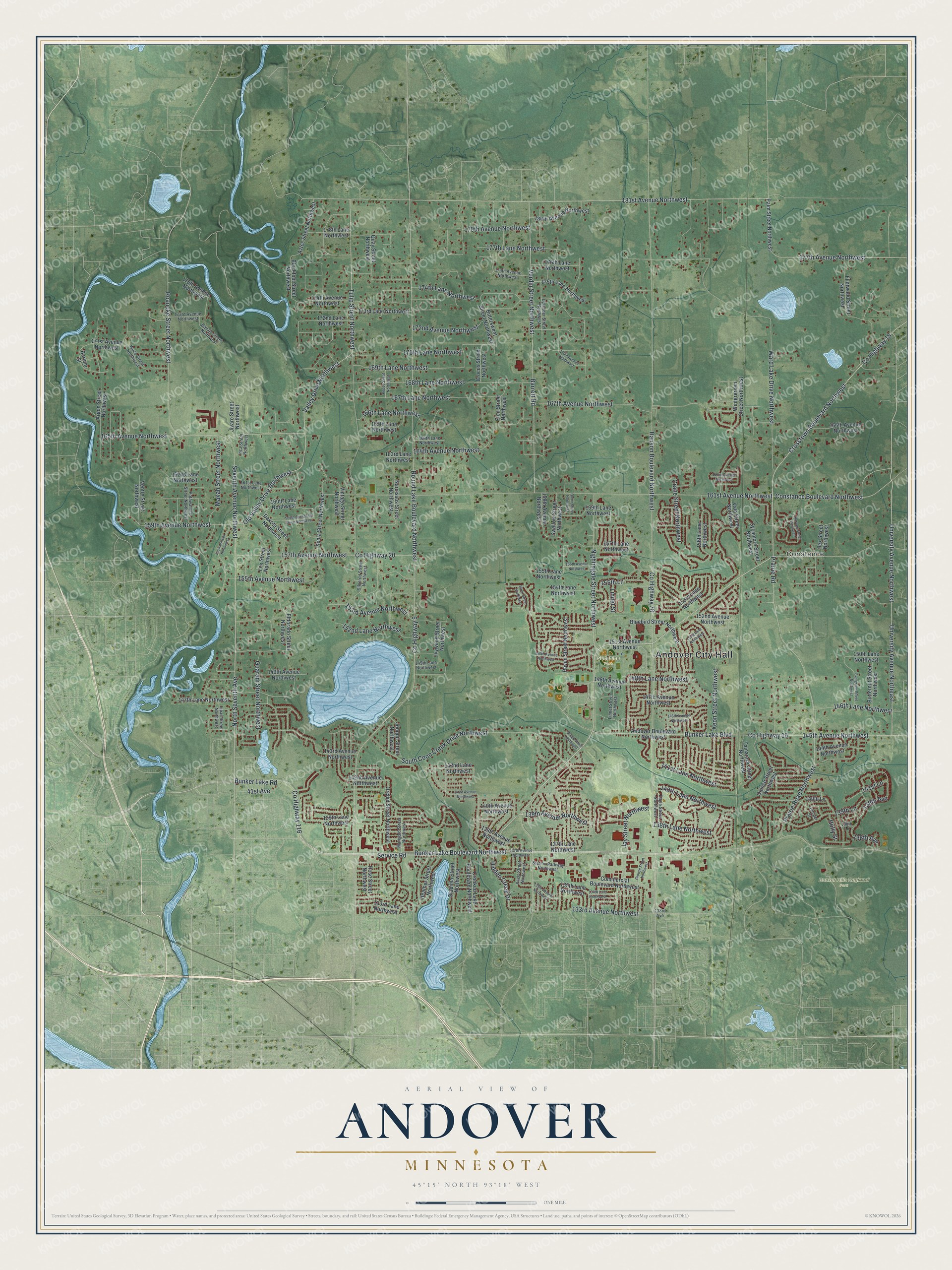 Watermarked full-map preview of Andover, Minnesota