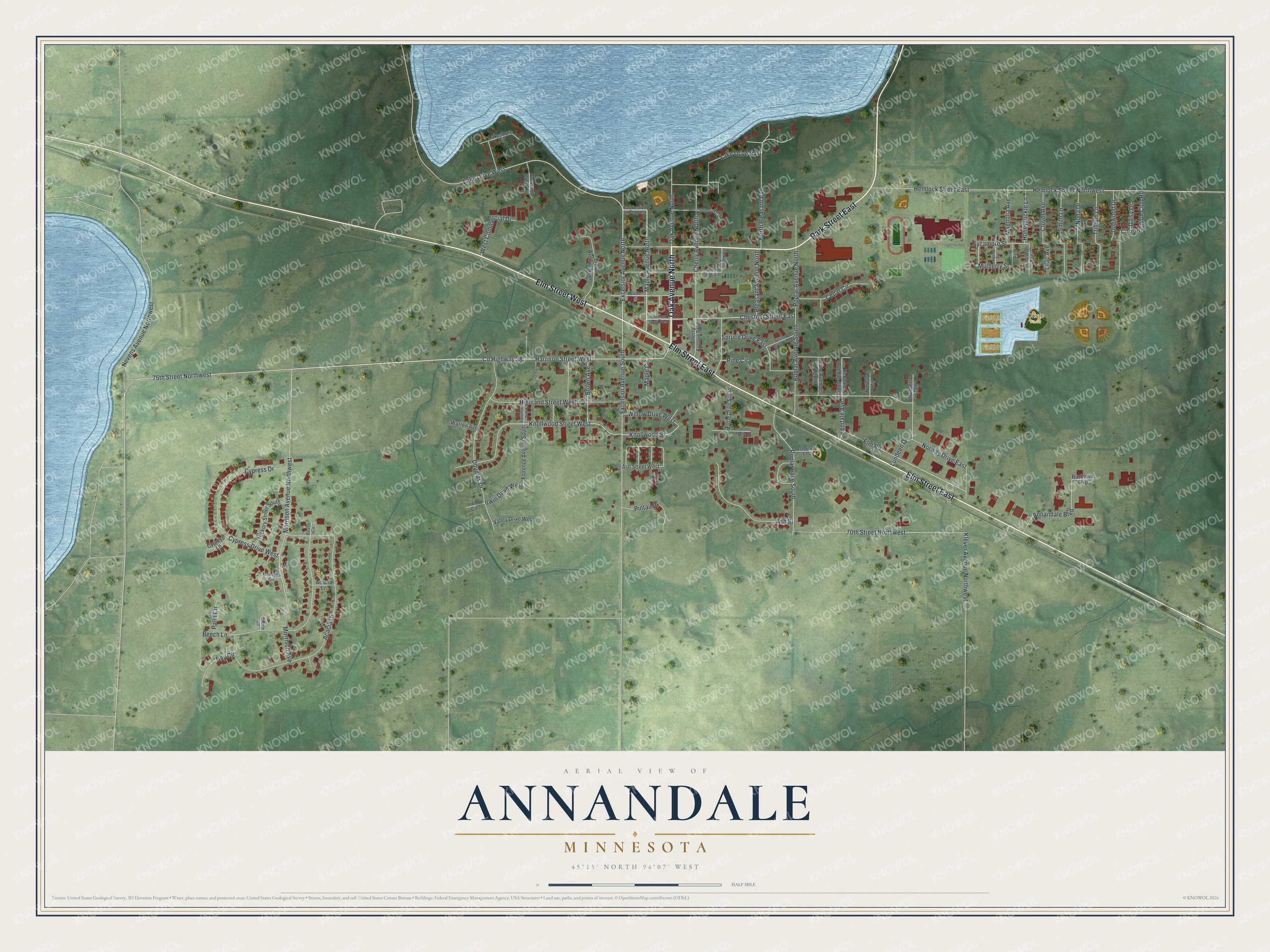 Watermarked full-map preview of Annandale, Minnesota
