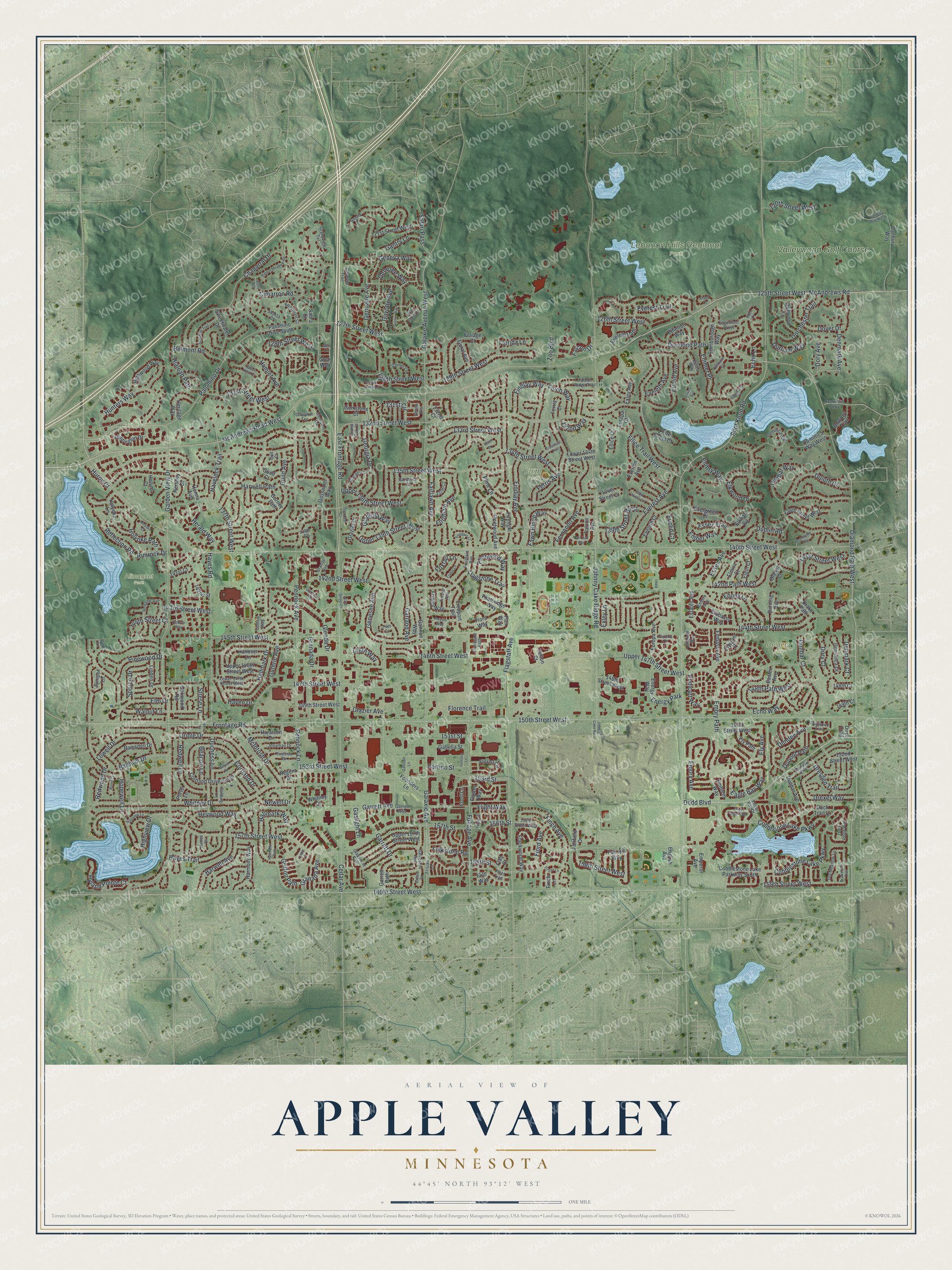Watermarked full-map preview of Apple Valley, Minnesota