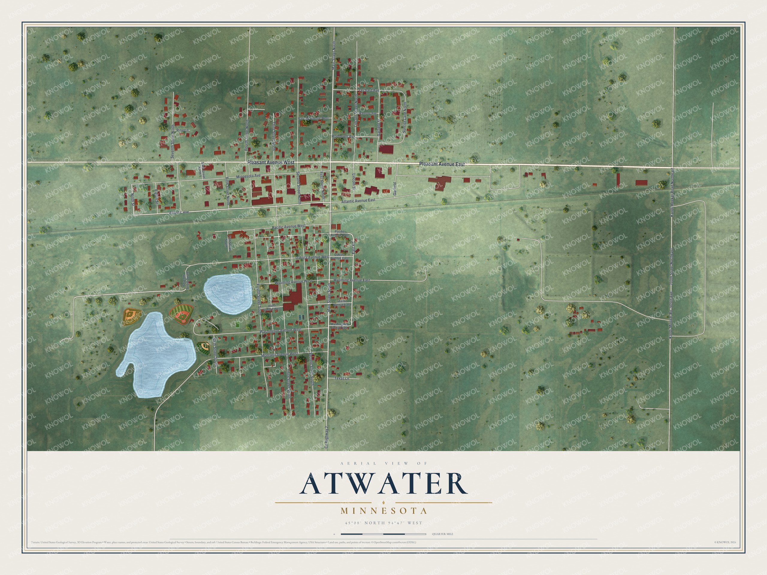 Watermarked full-map preview of Atwater, Minnesota