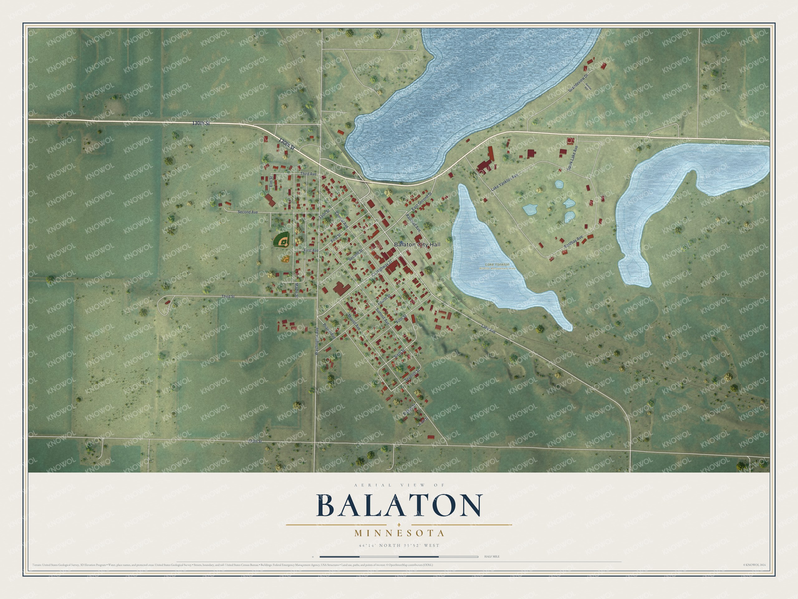 Watermarked full-map preview of Balaton, Minnesota