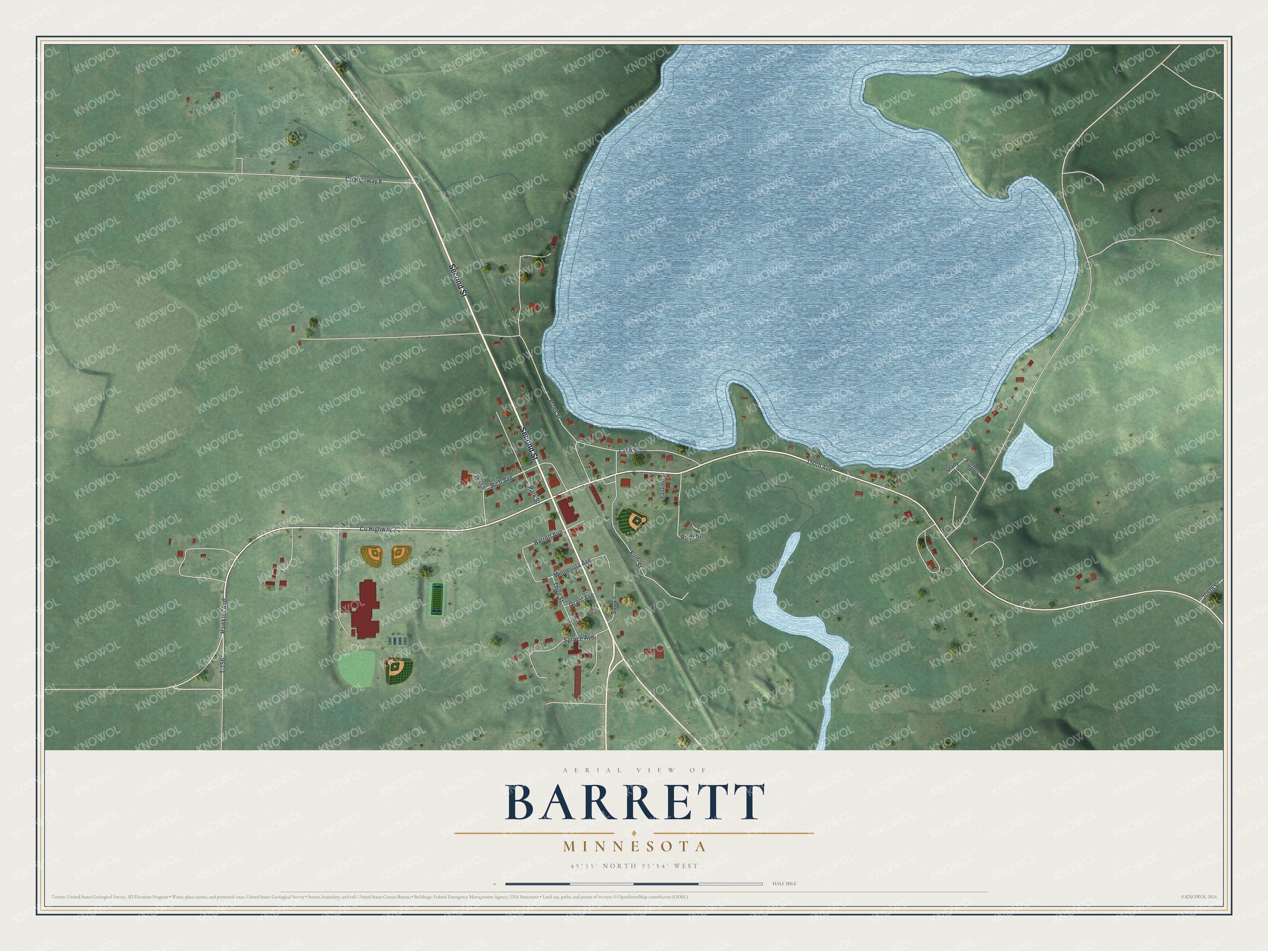 Watermarked full-map preview of Barrett, Minnesota