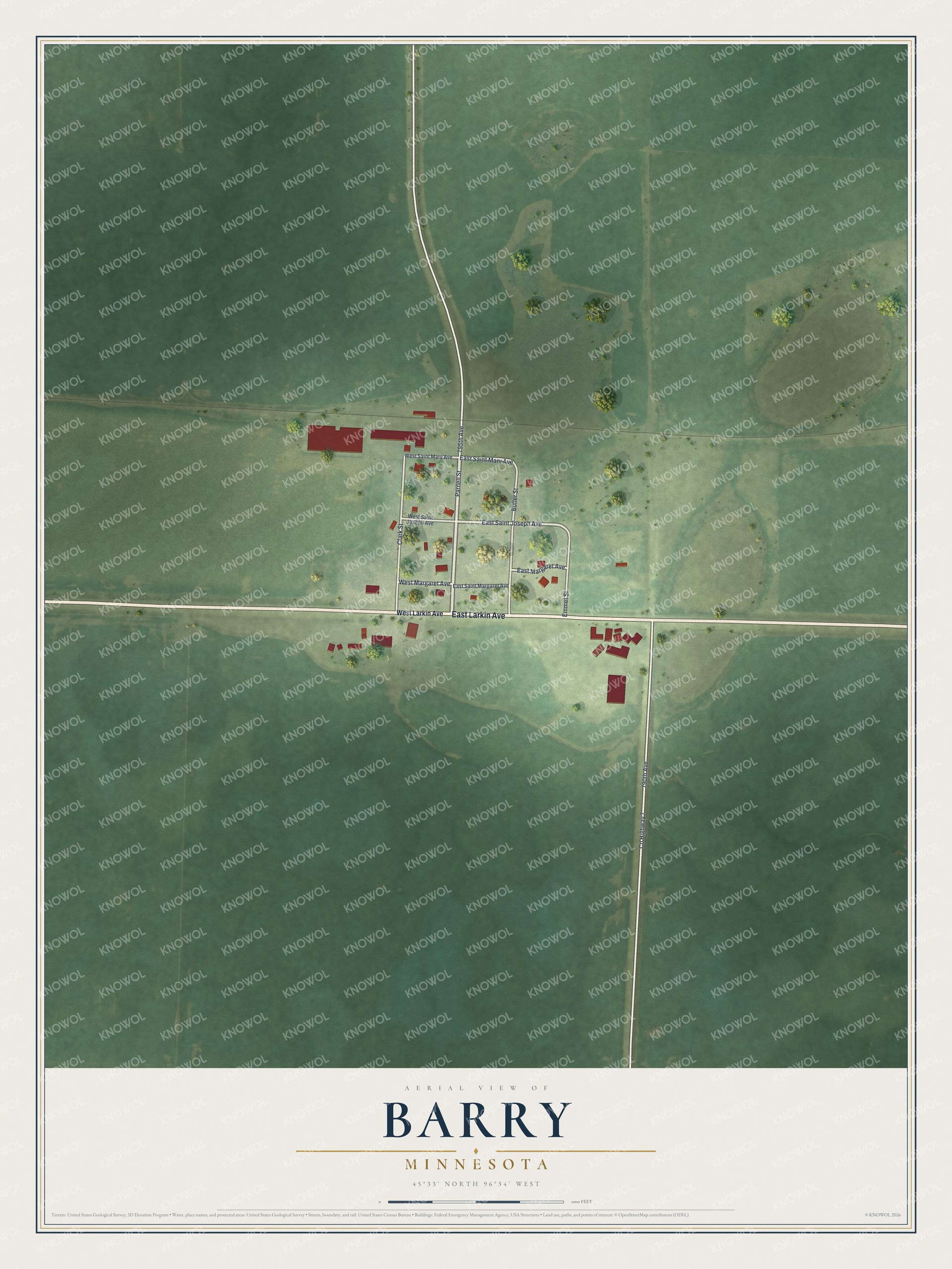 Watermarked full-map preview of Barry, Minnesota