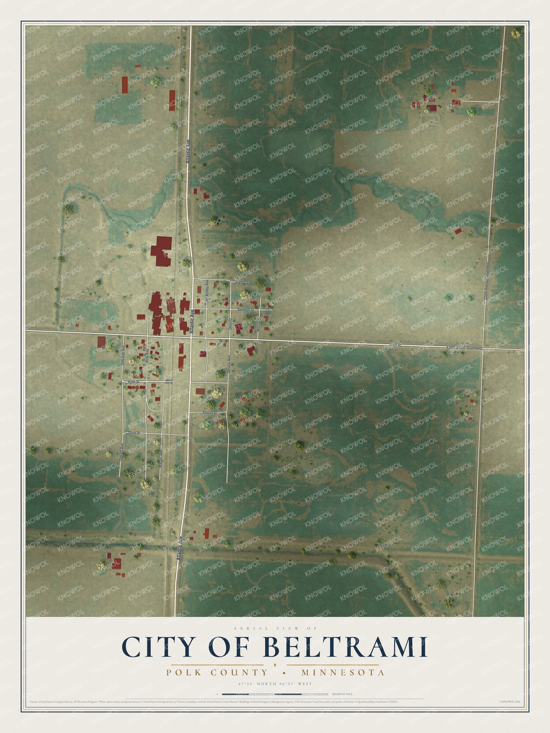 Watermarked full-map preview of City of Beltrami, Minnesota