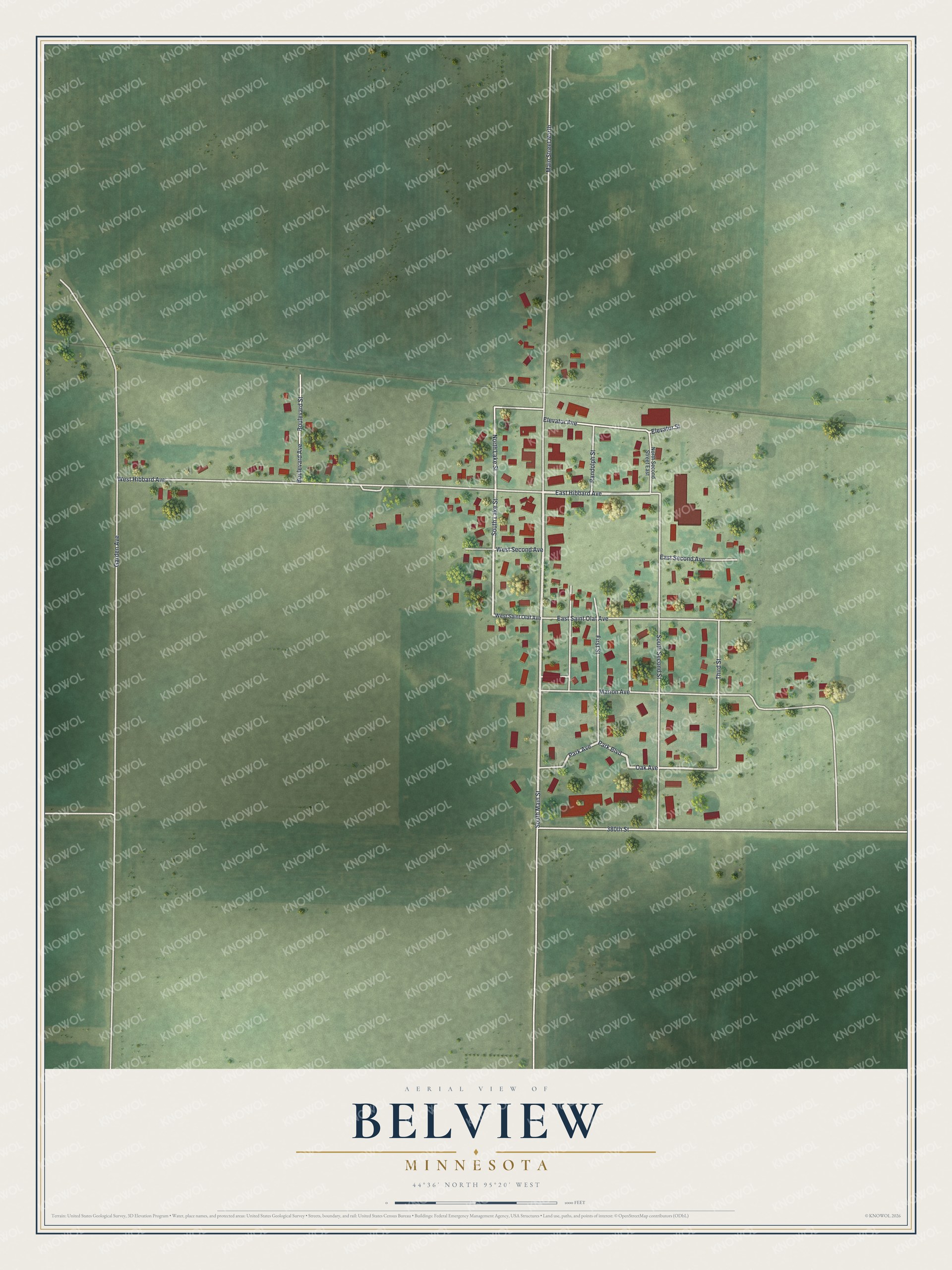 Watermarked full-map preview of Belview, Minnesota