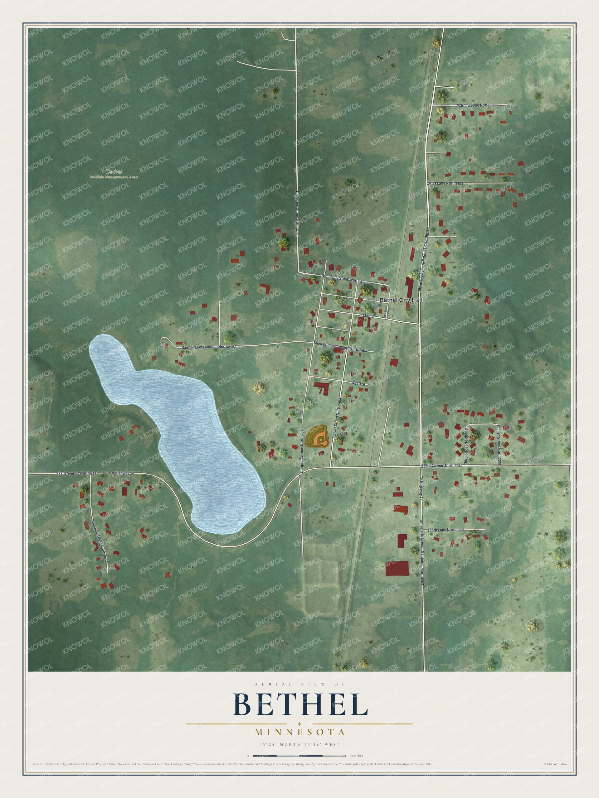 Watermarked full-map preview of Bethel, Minnesota
