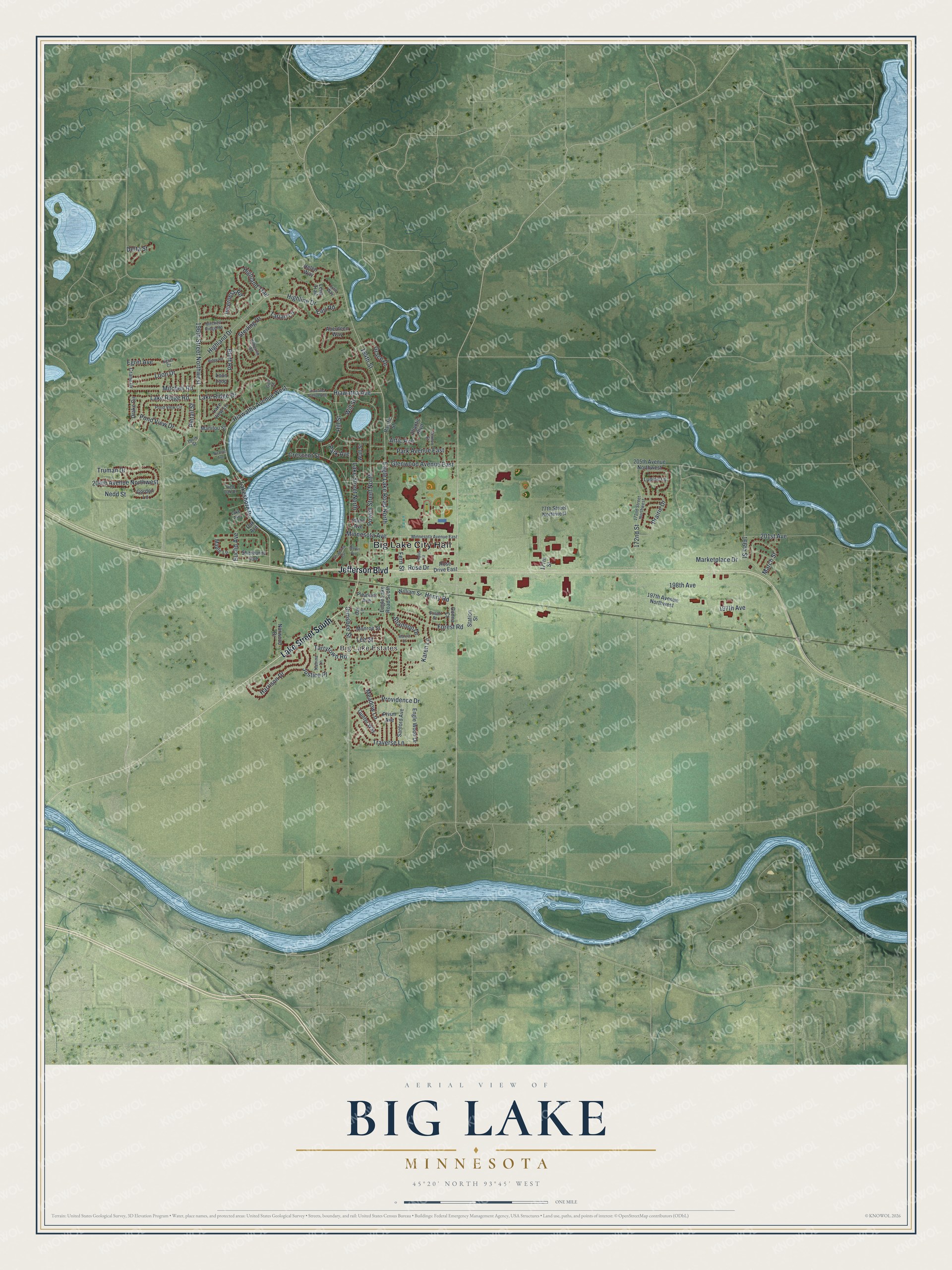 Watermarked full-map preview of Big Lake, Minnesota
