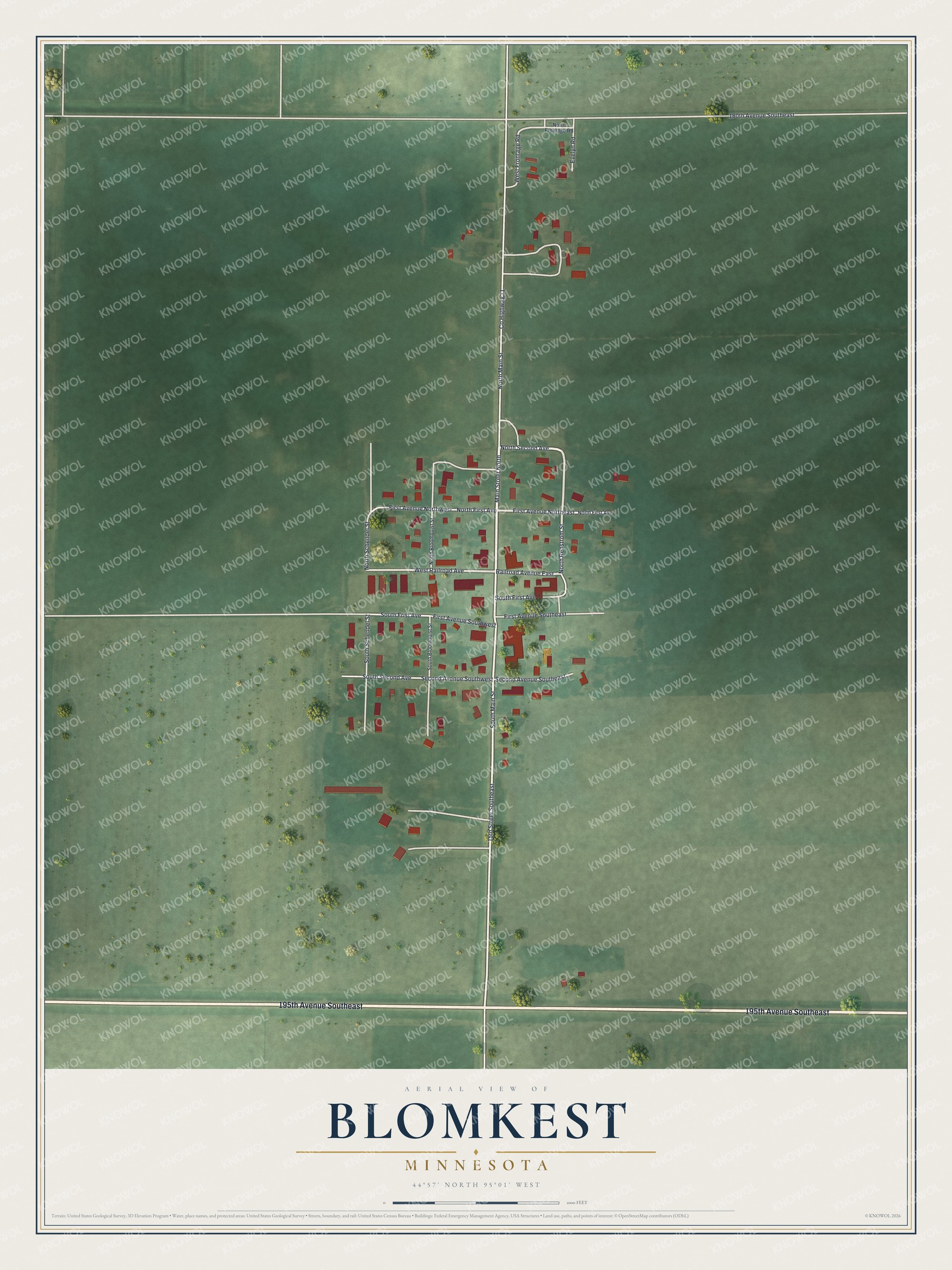 Watermarked full-map preview of Blomkest, Minnesota