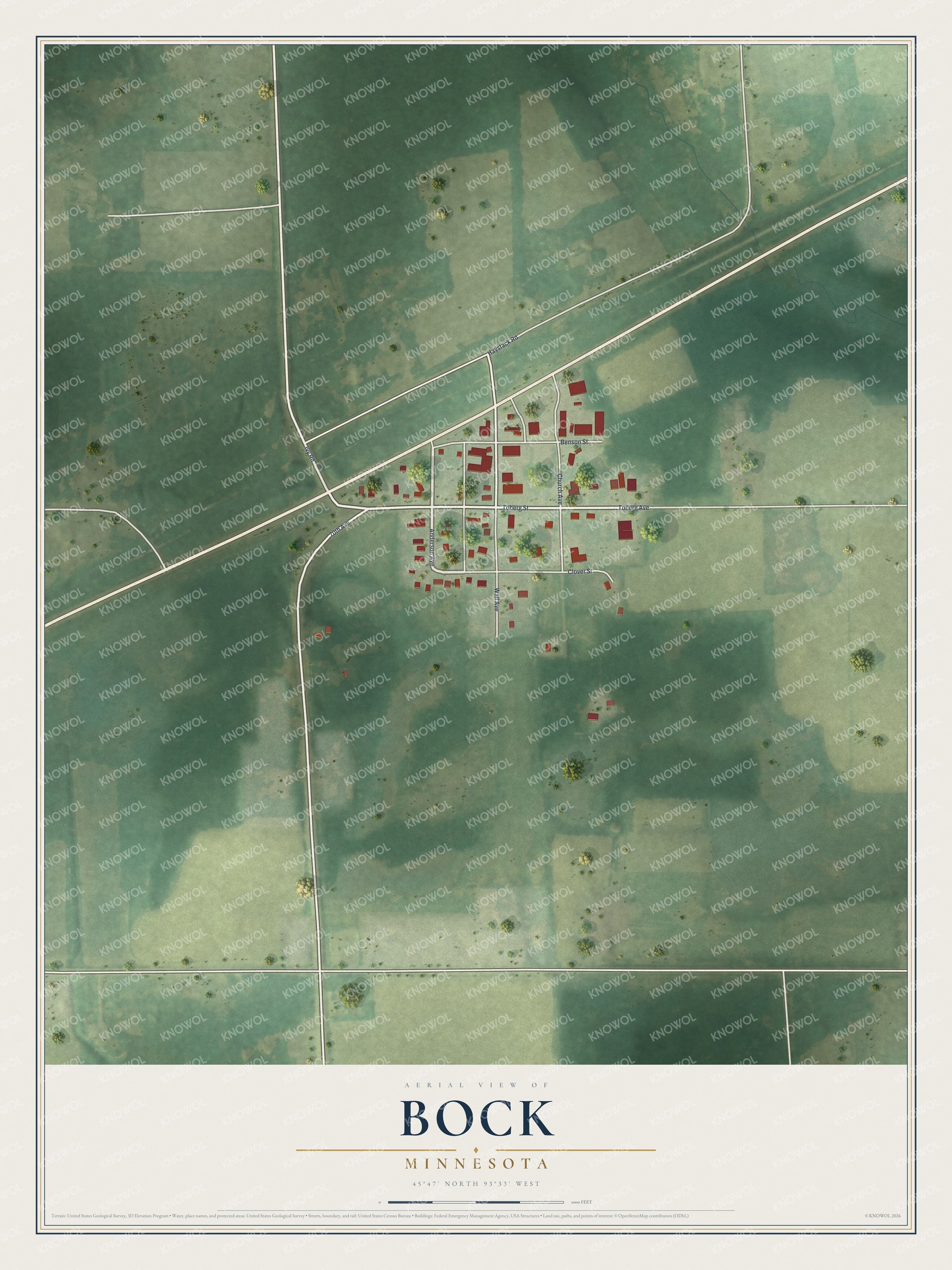 Watermarked full-map preview of Bock, Minnesota