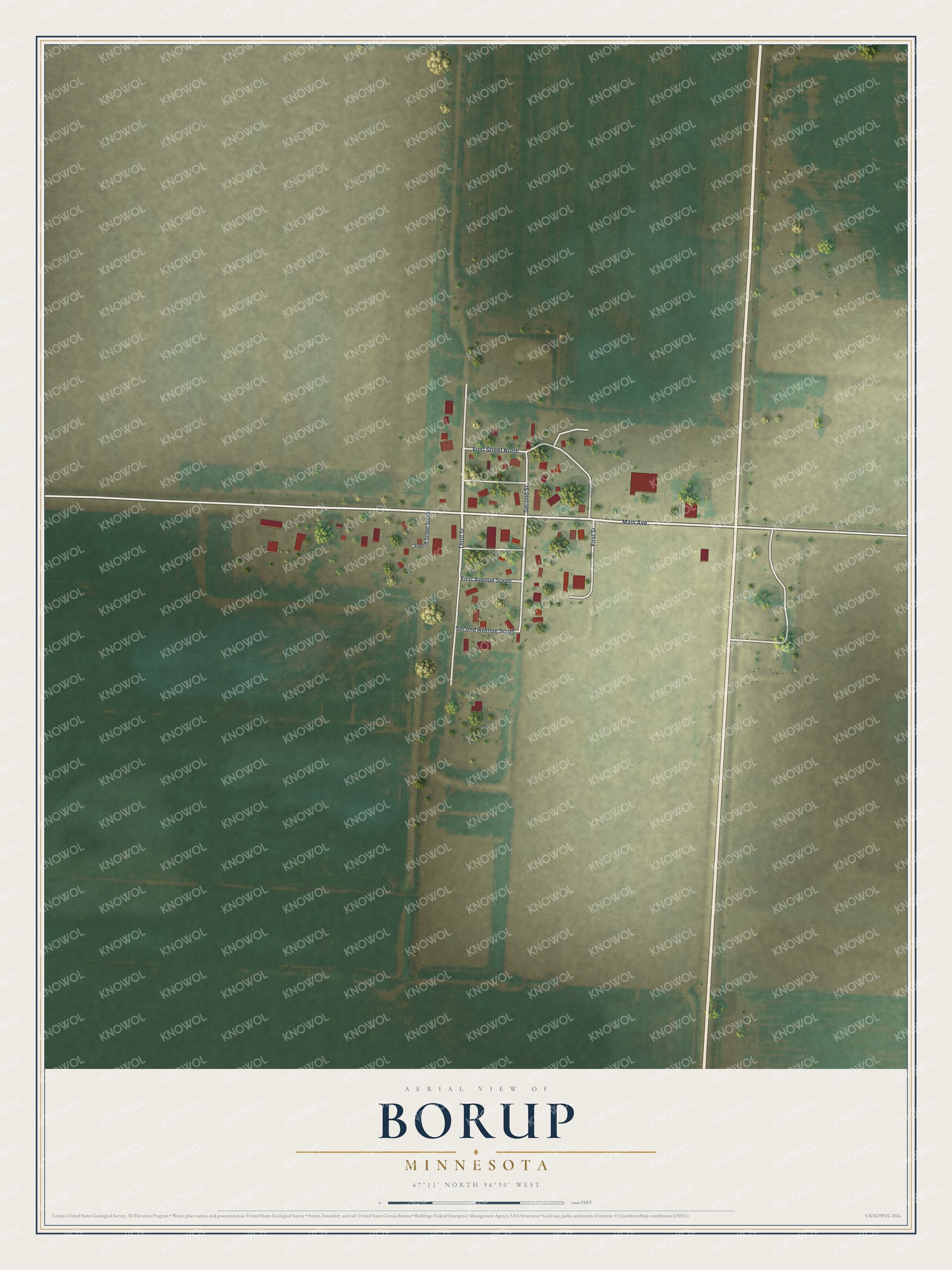 Watermarked full-map preview of Borup, Minnesota