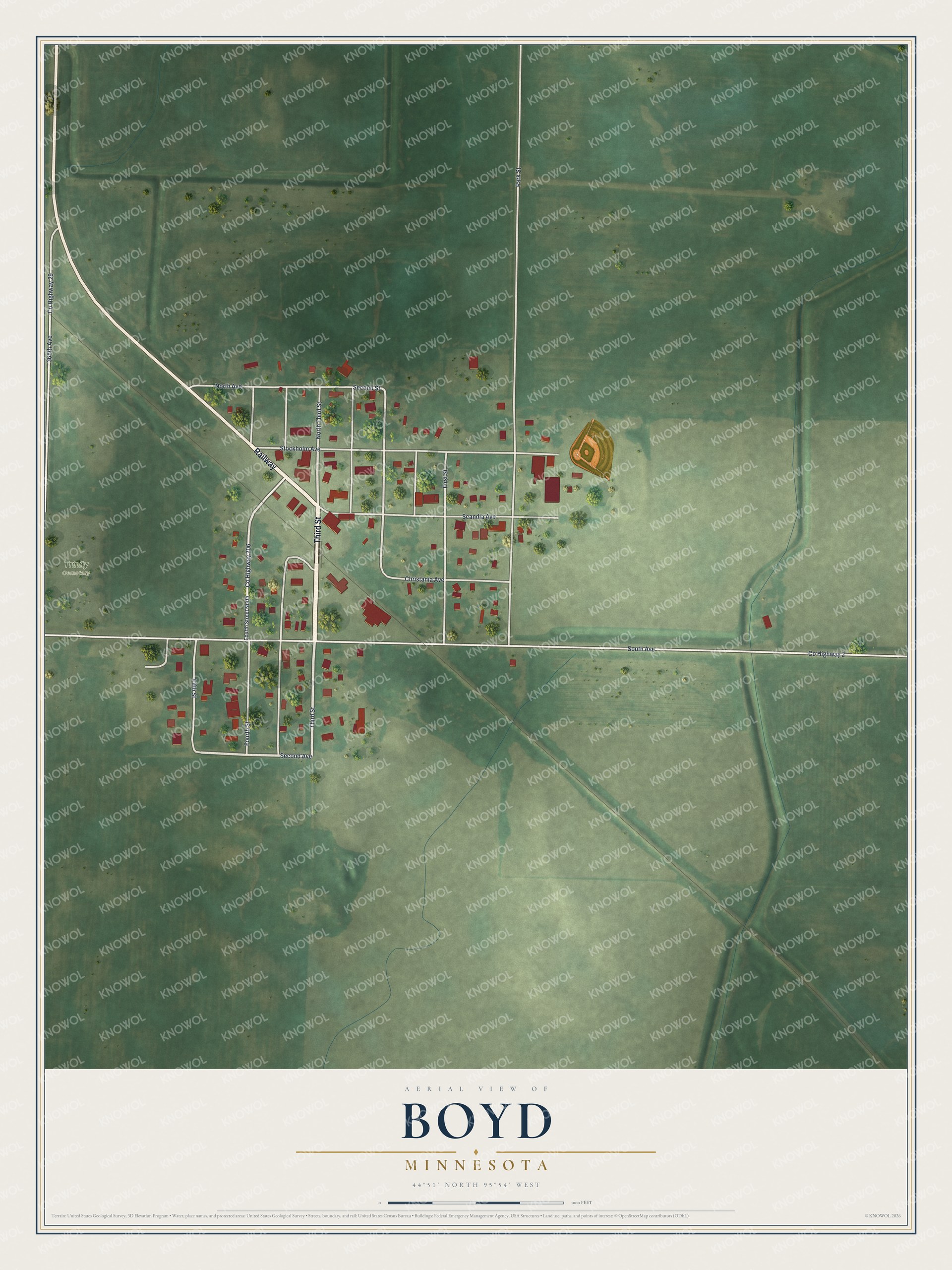 Watermarked full-map preview of Boyd, Minnesota