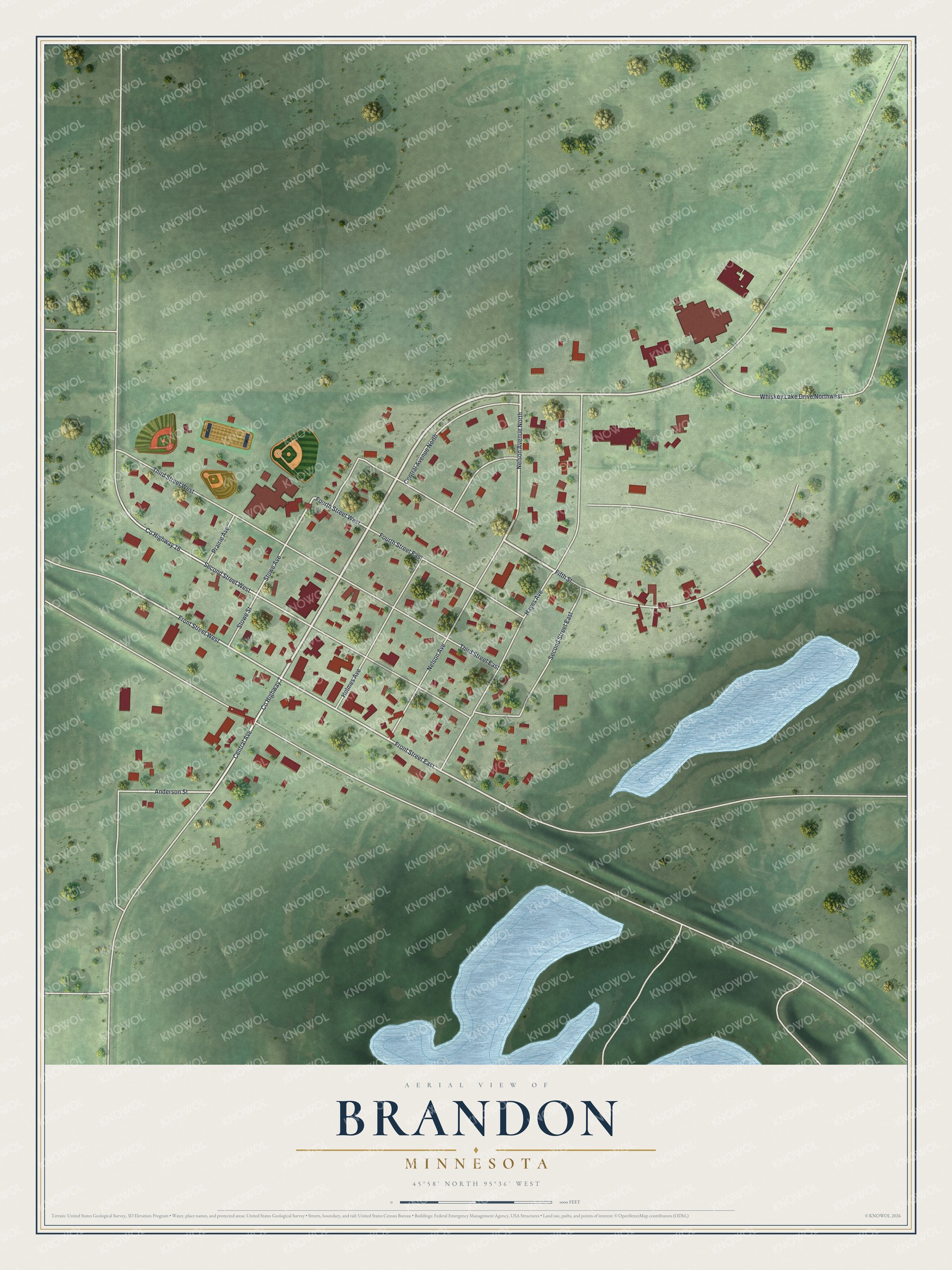 Watermarked full-map preview of Brandon, Minnesota