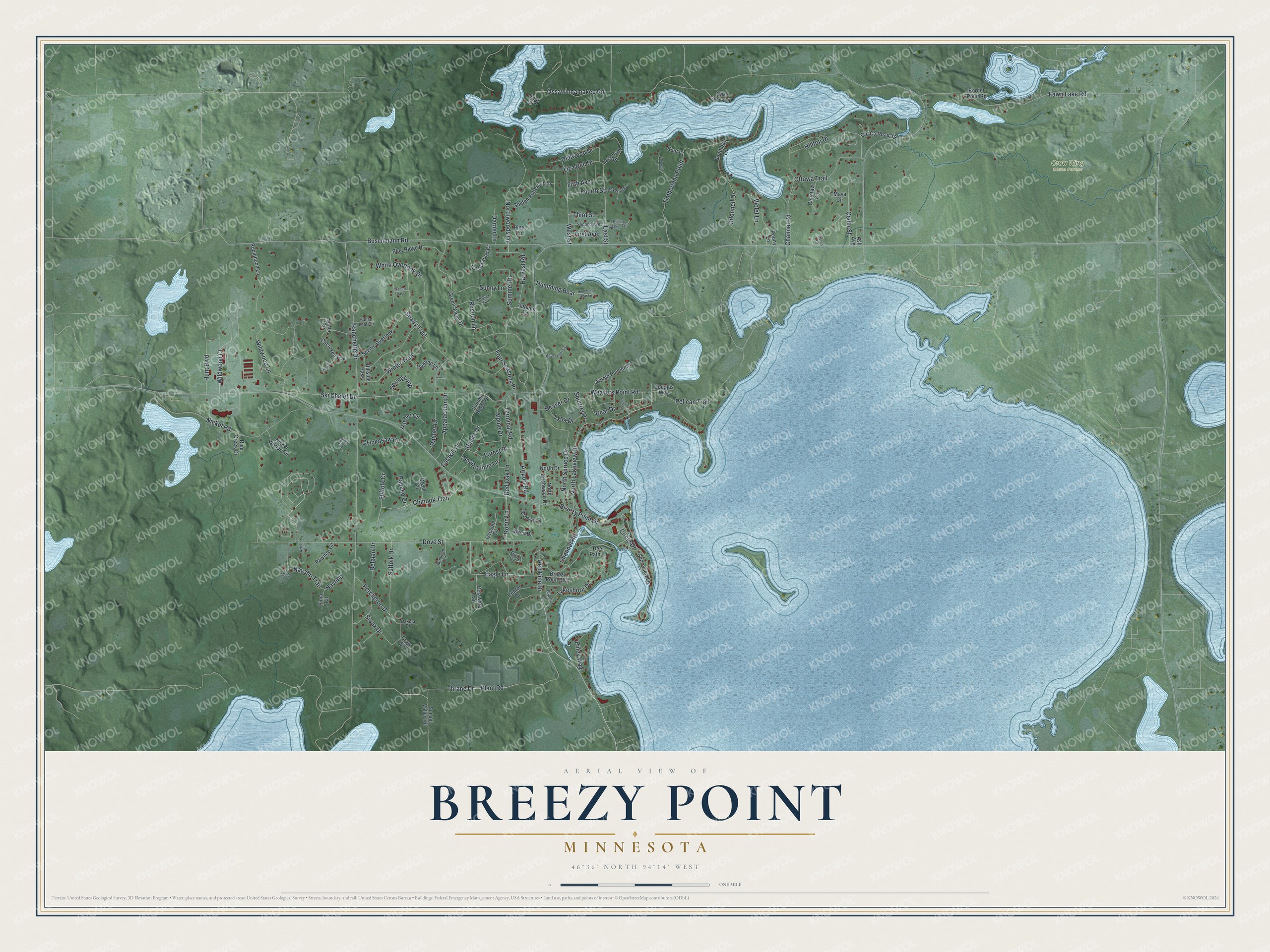 Watermarked full-map preview of Breezy Point, Minnesota