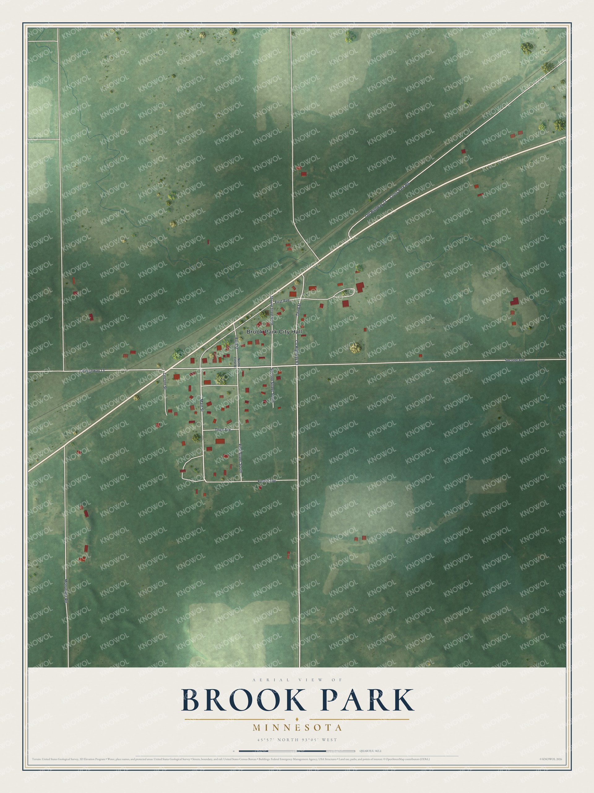 Watermarked full-map preview of Brook Park, Minnesota
