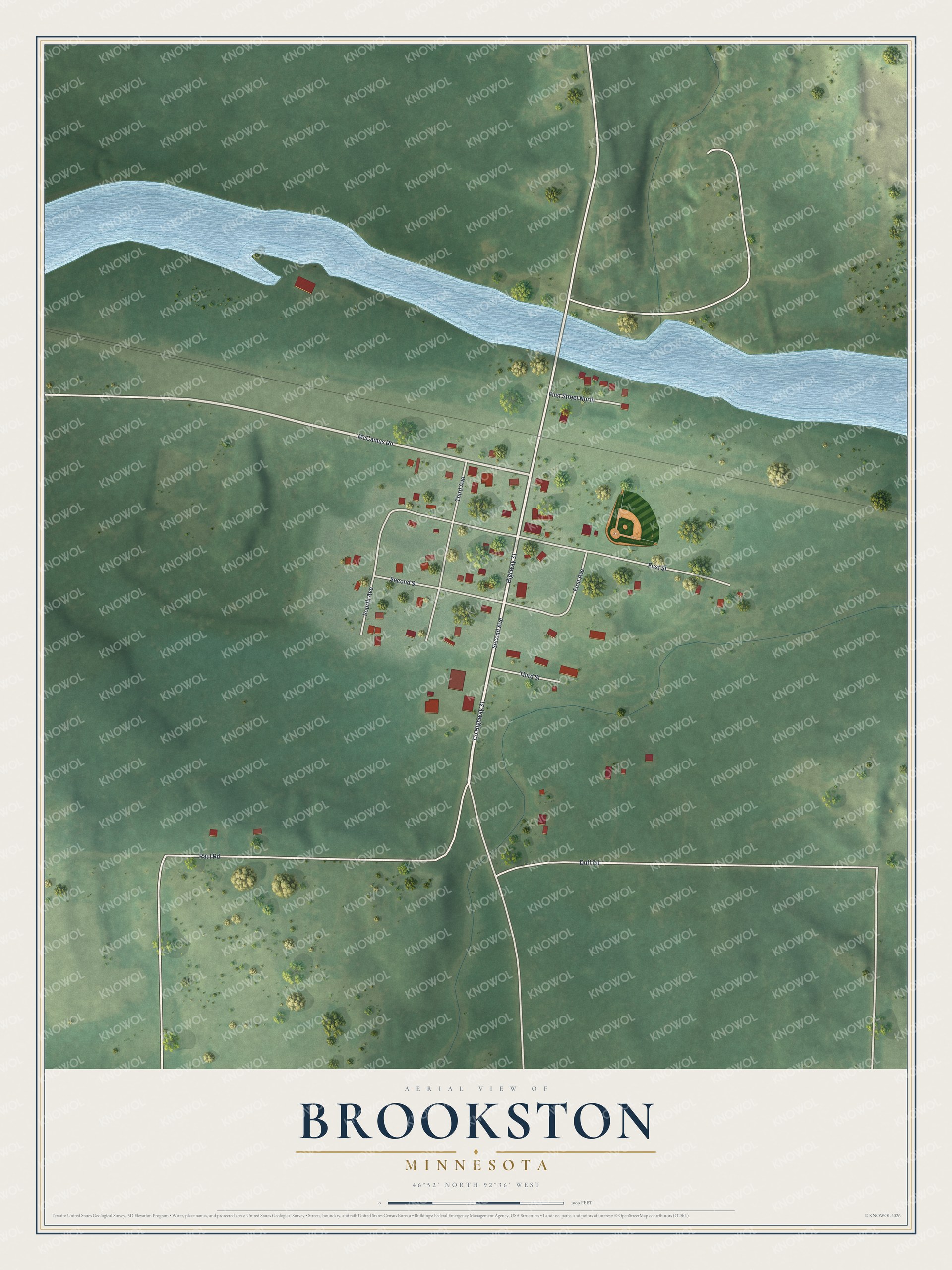 Watermarked full-map preview of Brookston, Minnesota