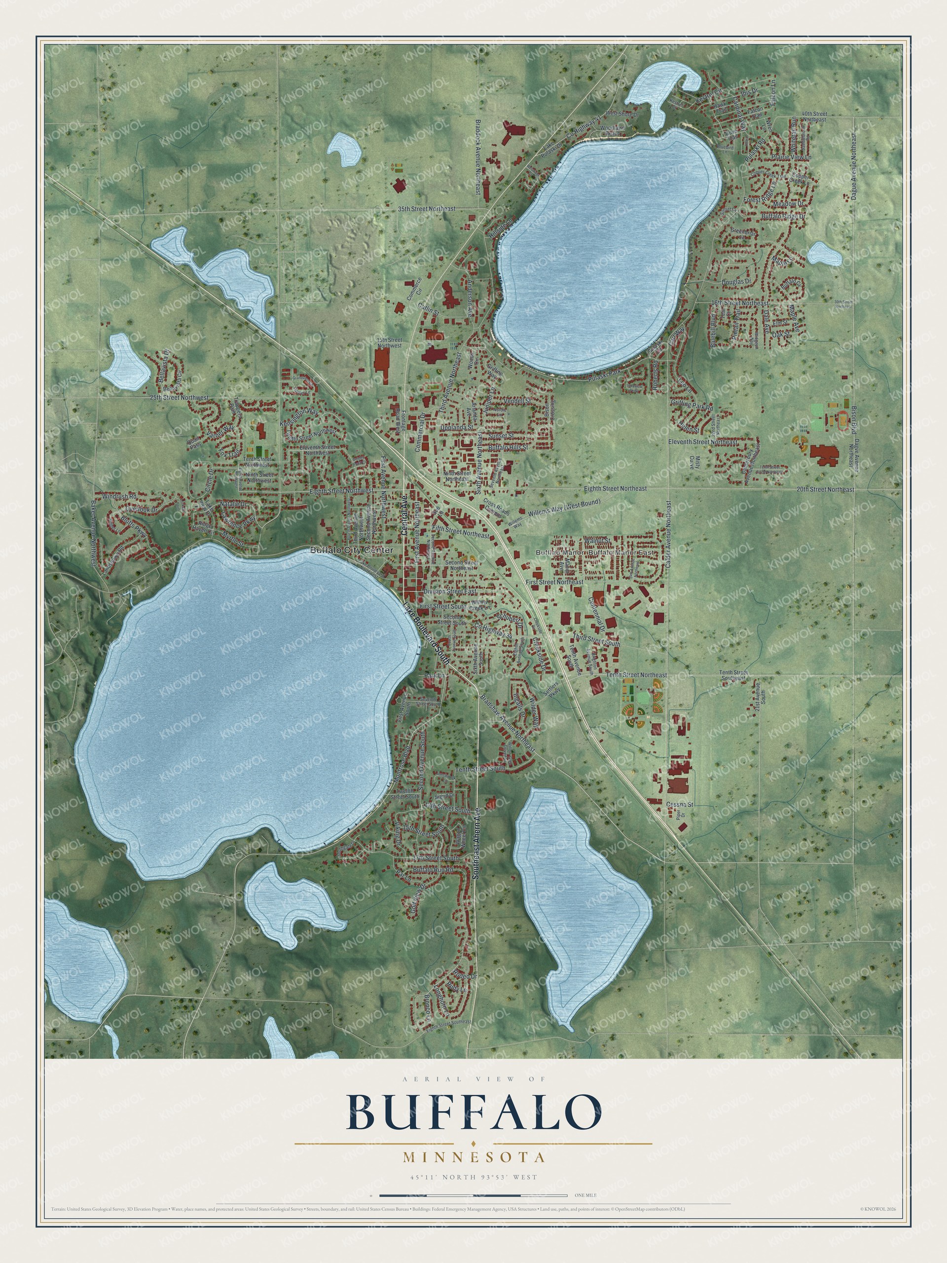 Watermarked full-map preview of Buffalo, Minnesota