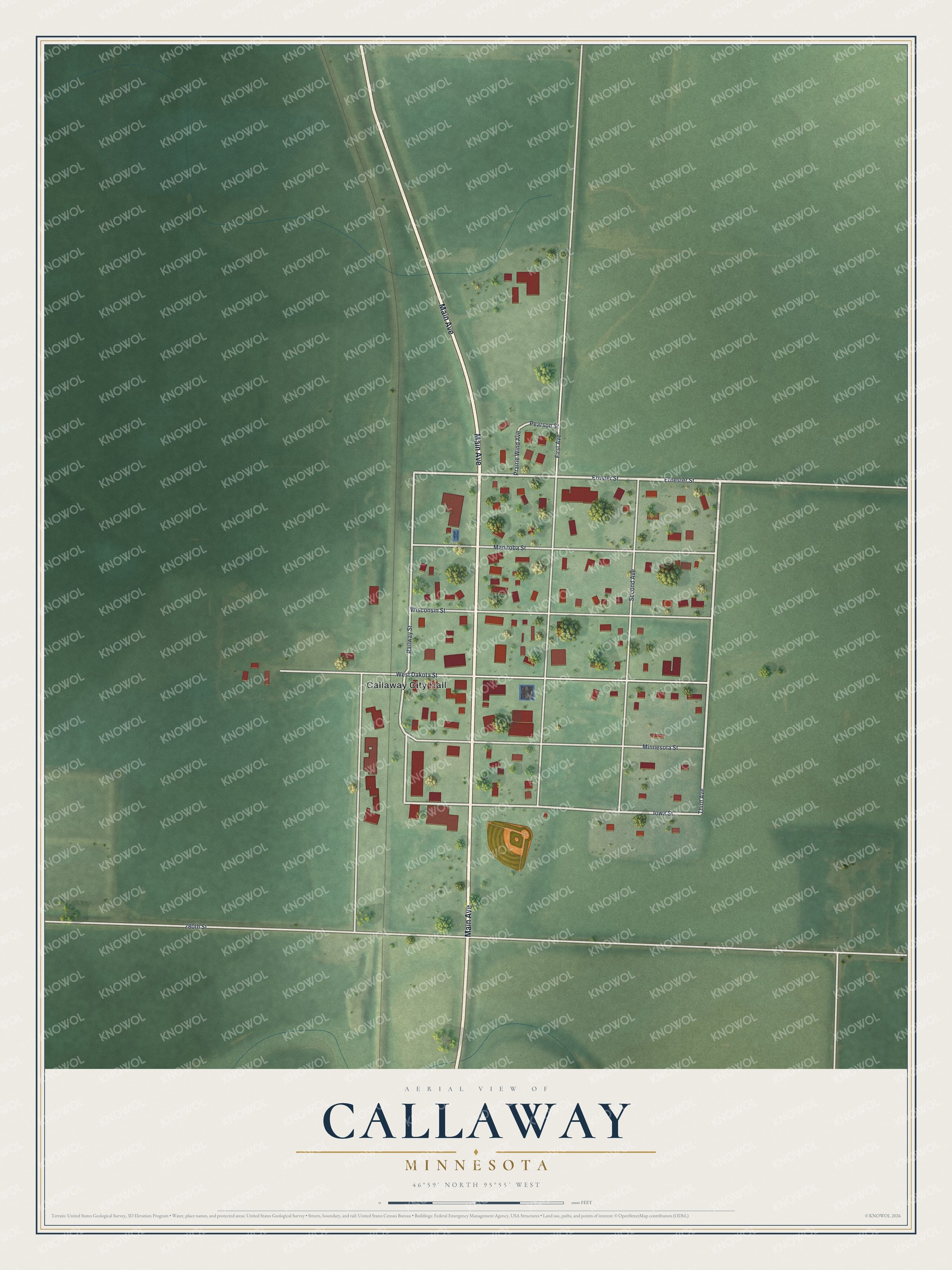 Watermarked full-map preview of Callaway, Minnesota