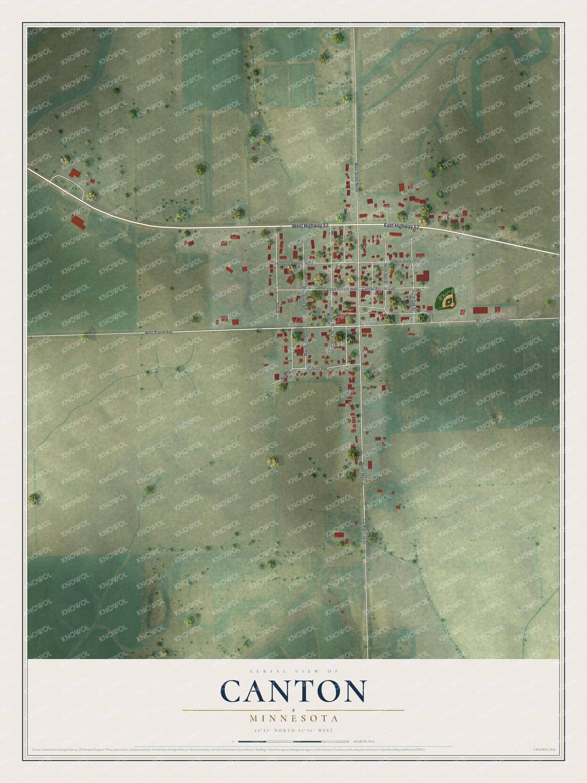 Watermarked full-map preview of Canton, Minnesota