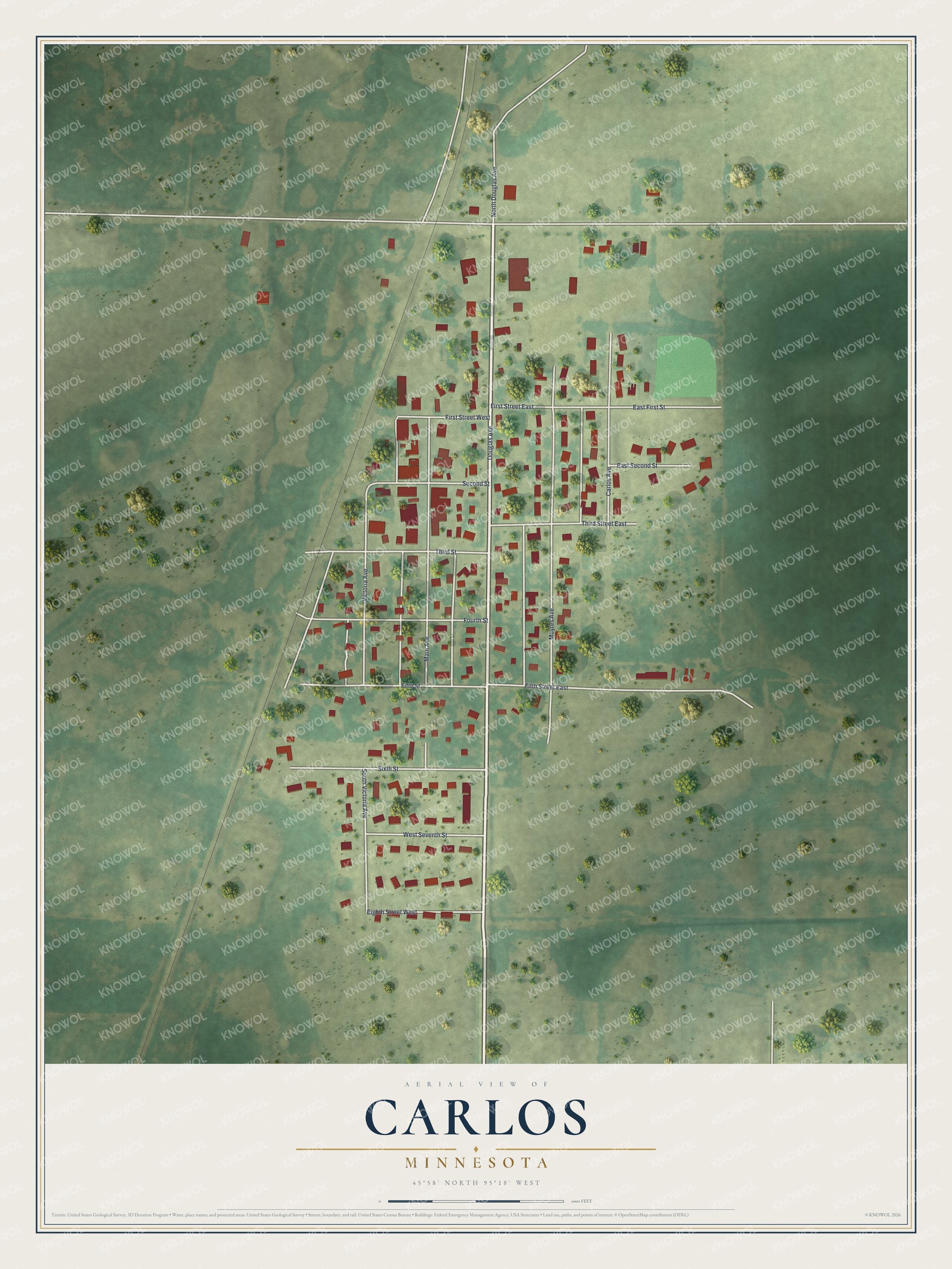 Watermarked full-map preview of Carlos, Minnesota