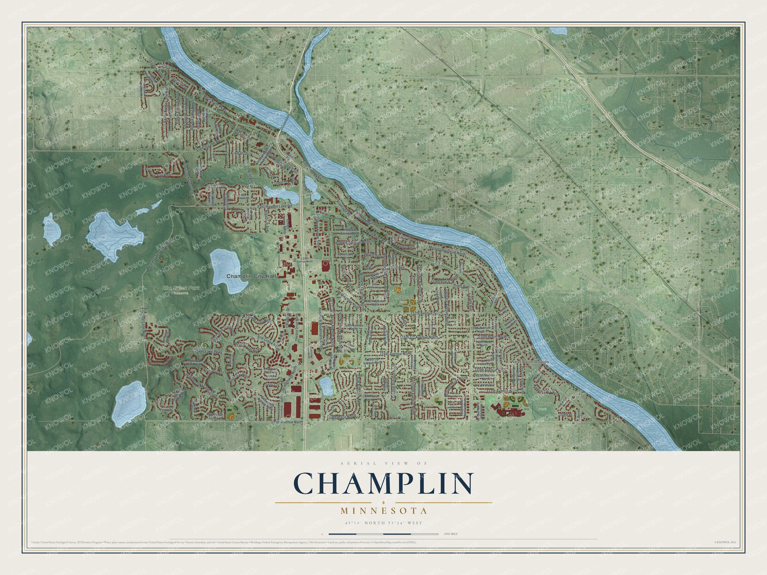 Watermarked full-map preview of Champlin, Minnesota