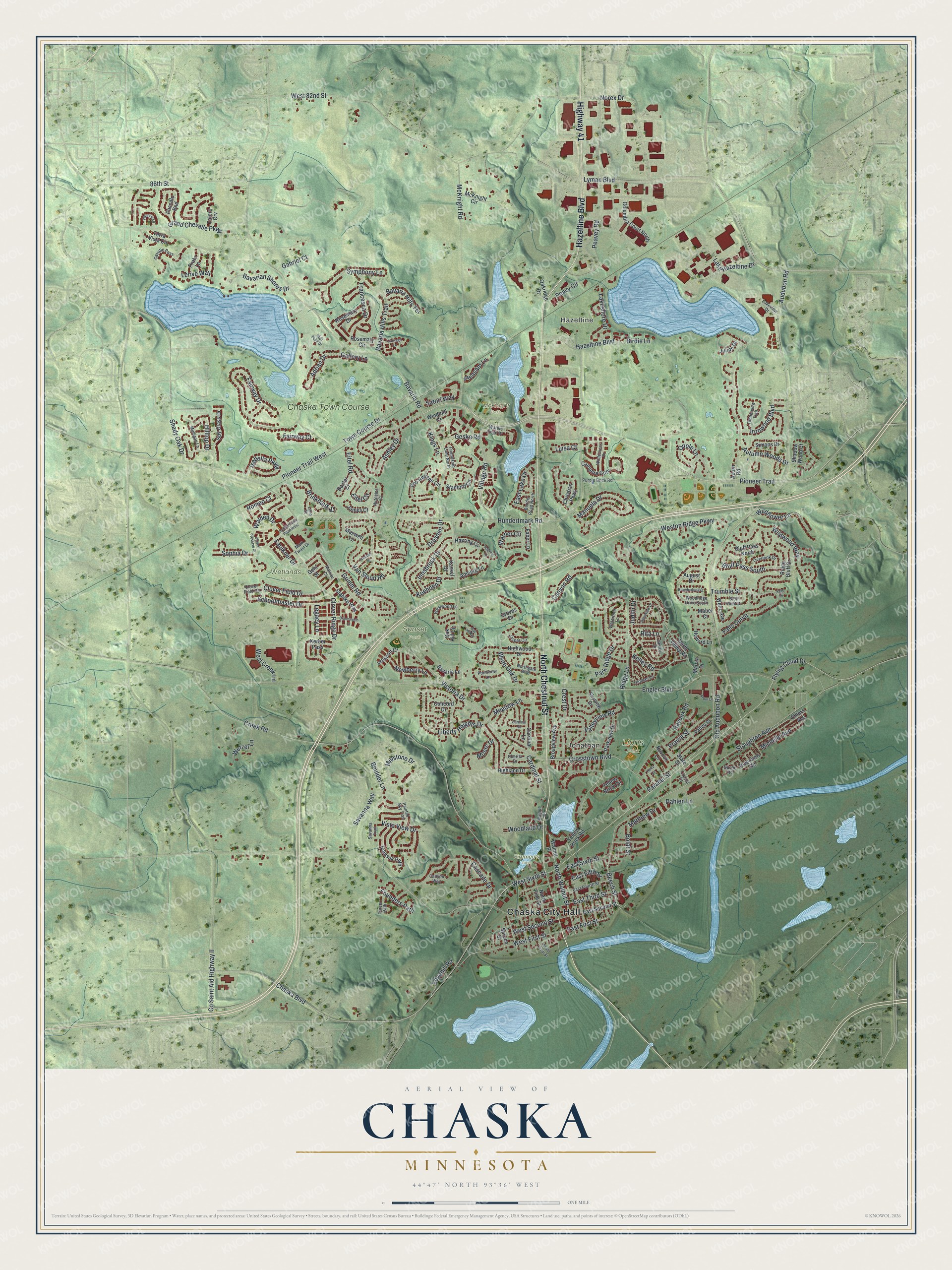 Watermarked full-map preview of Chaska, Minnesota