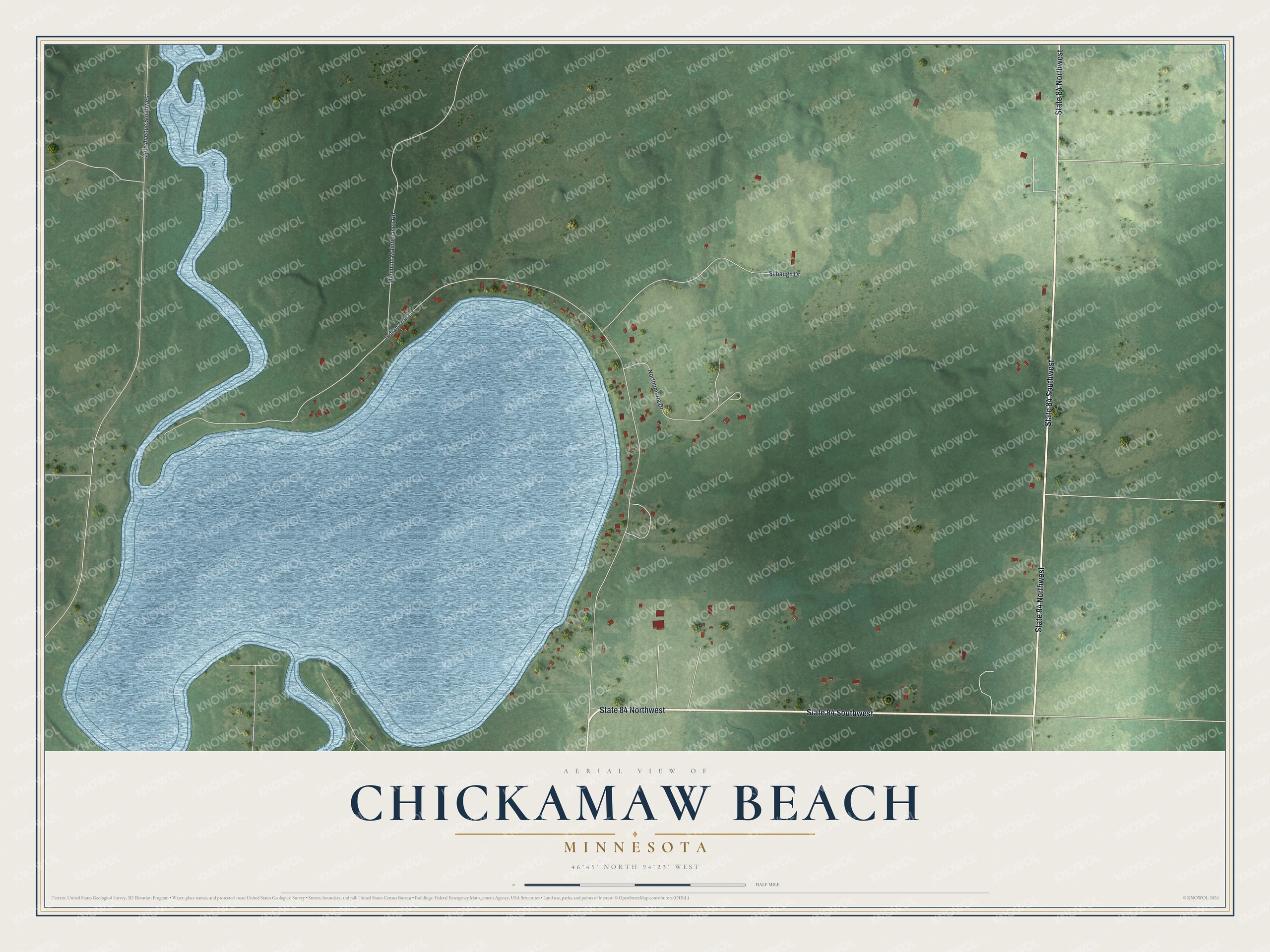 Watermarked full-map preview of Chickamaw Beach, Minnesota
