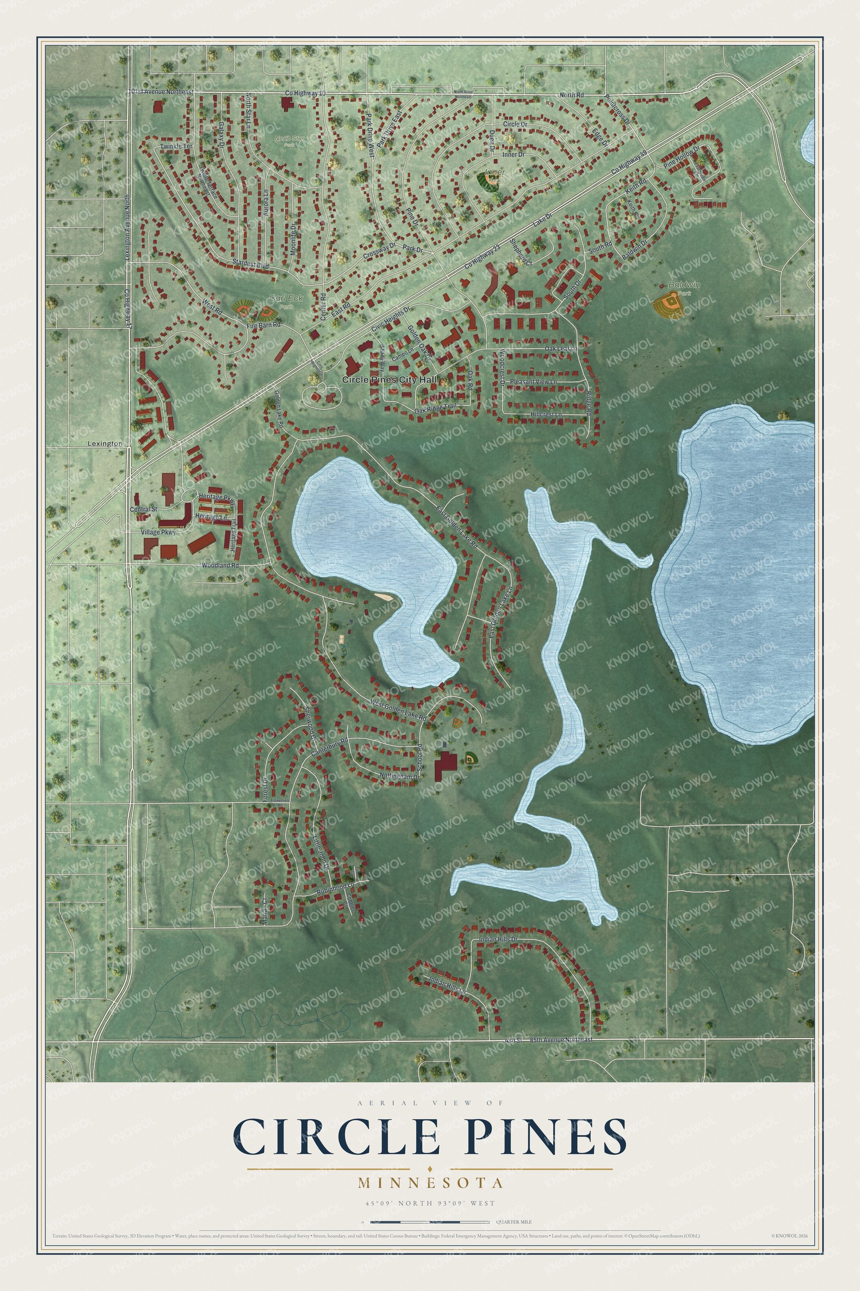 Watermarked full-map preview of Circle Pines, Minnesota
