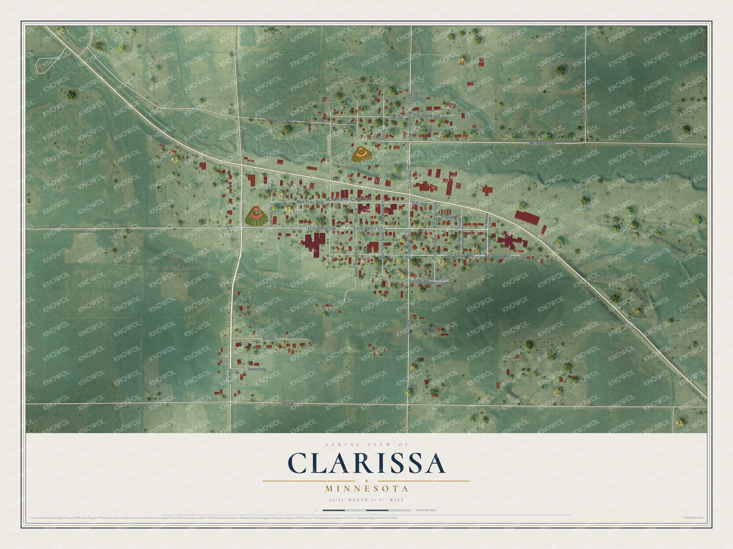Watermarked full-map preview of Clarissa, Minnesota