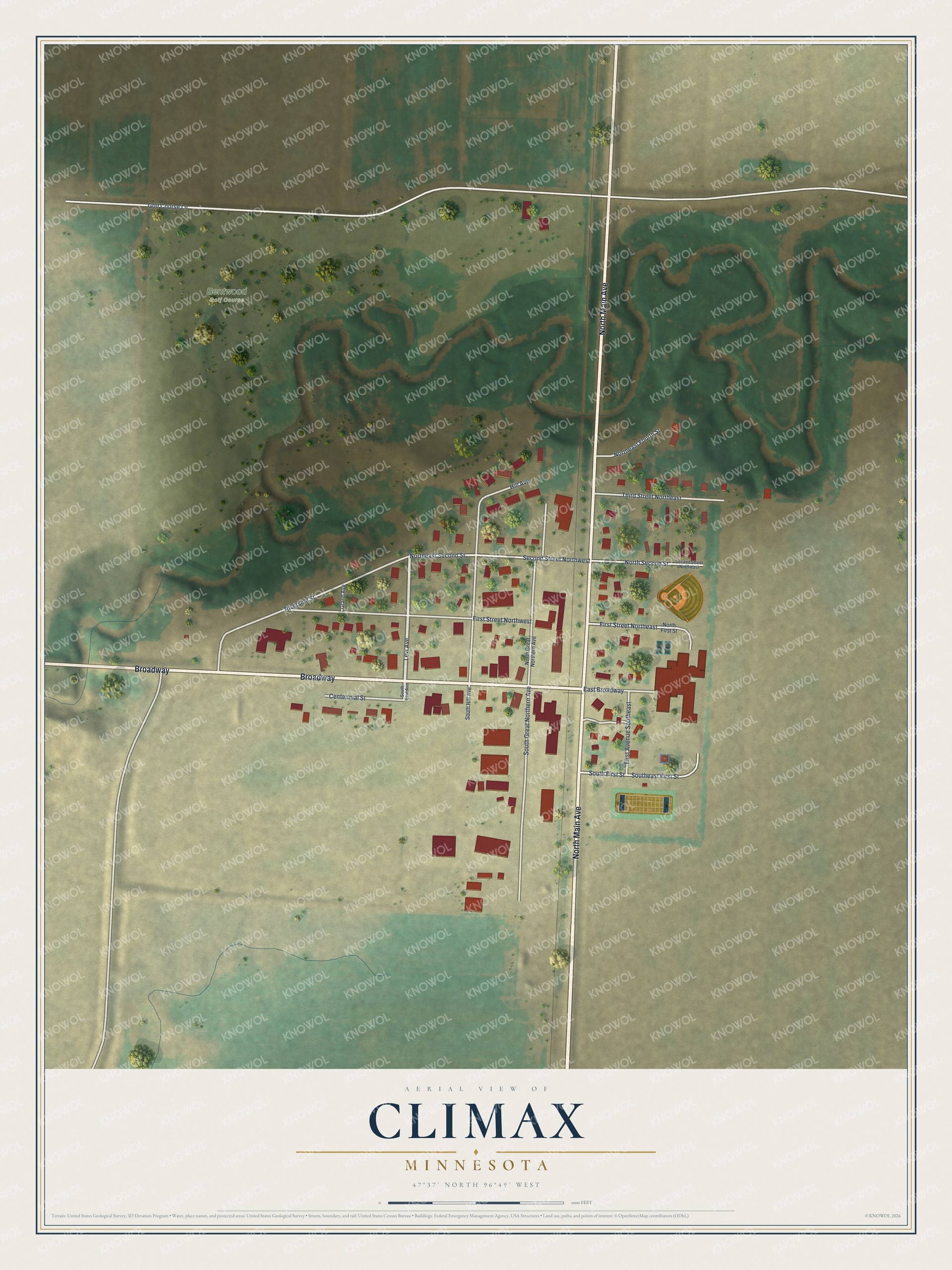 Watermarked full-map preview of Climax, Minnesota