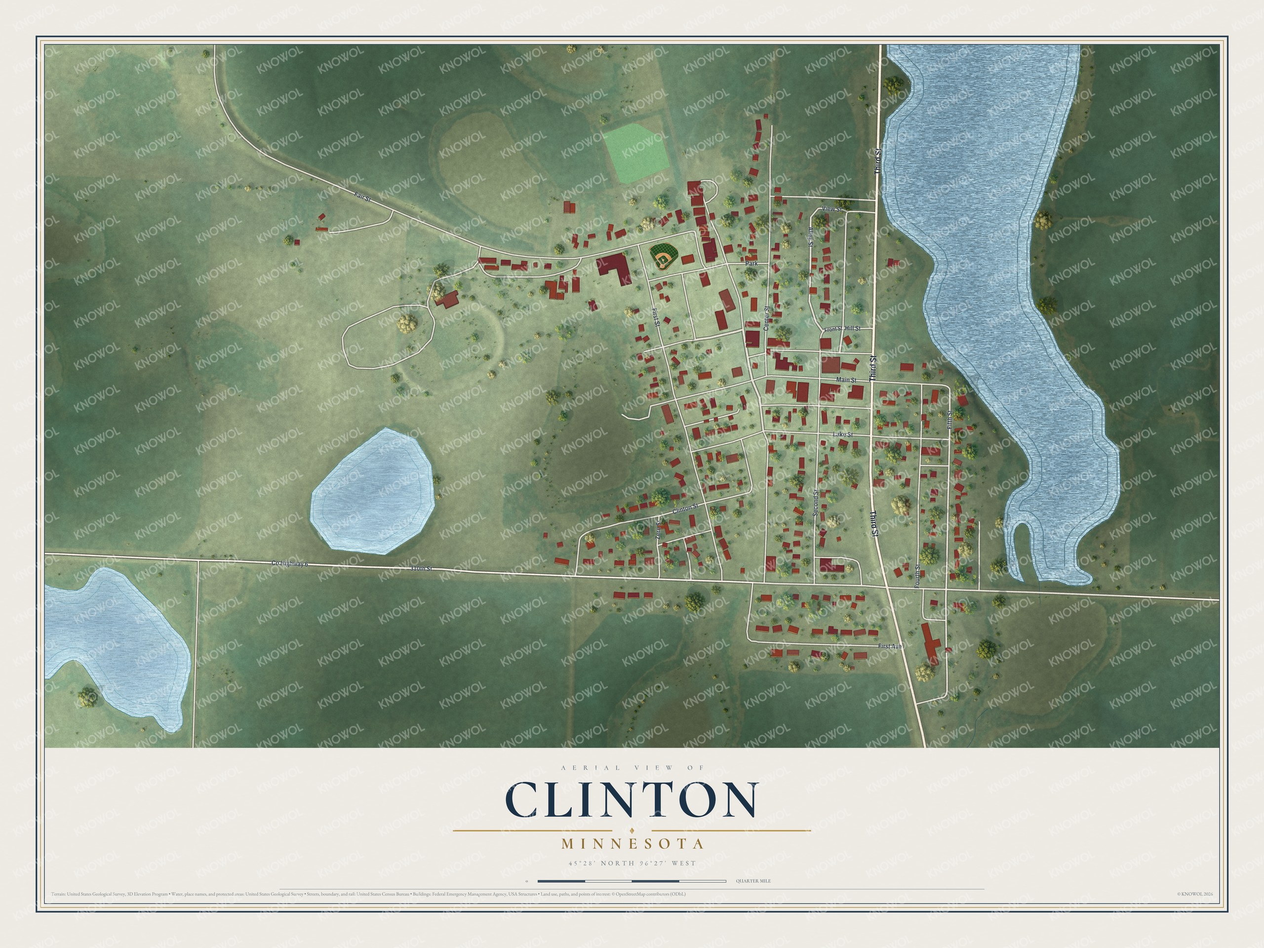 Watermarked full-map preview of Clinton, Minnesota